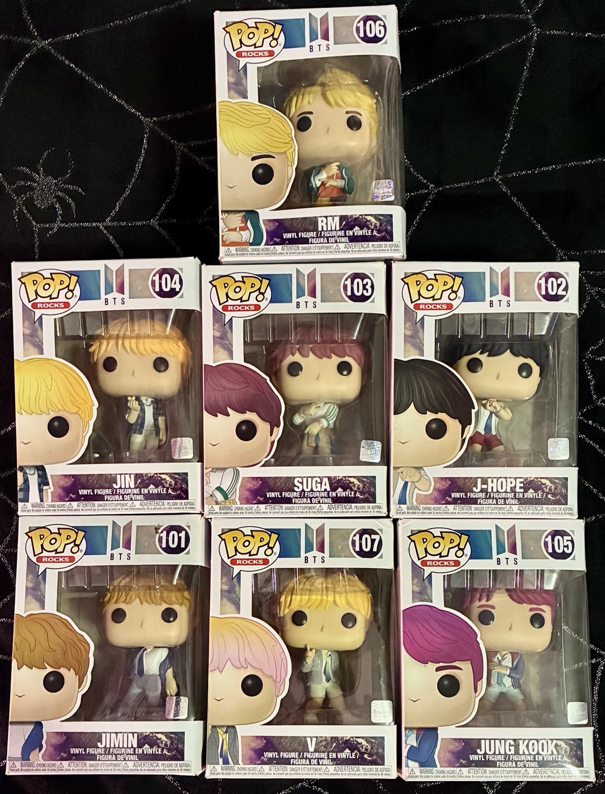 Funko Pop Rocks BTS 7-Pack Set Vinyl Figures #101-107  vaulted/discontinued