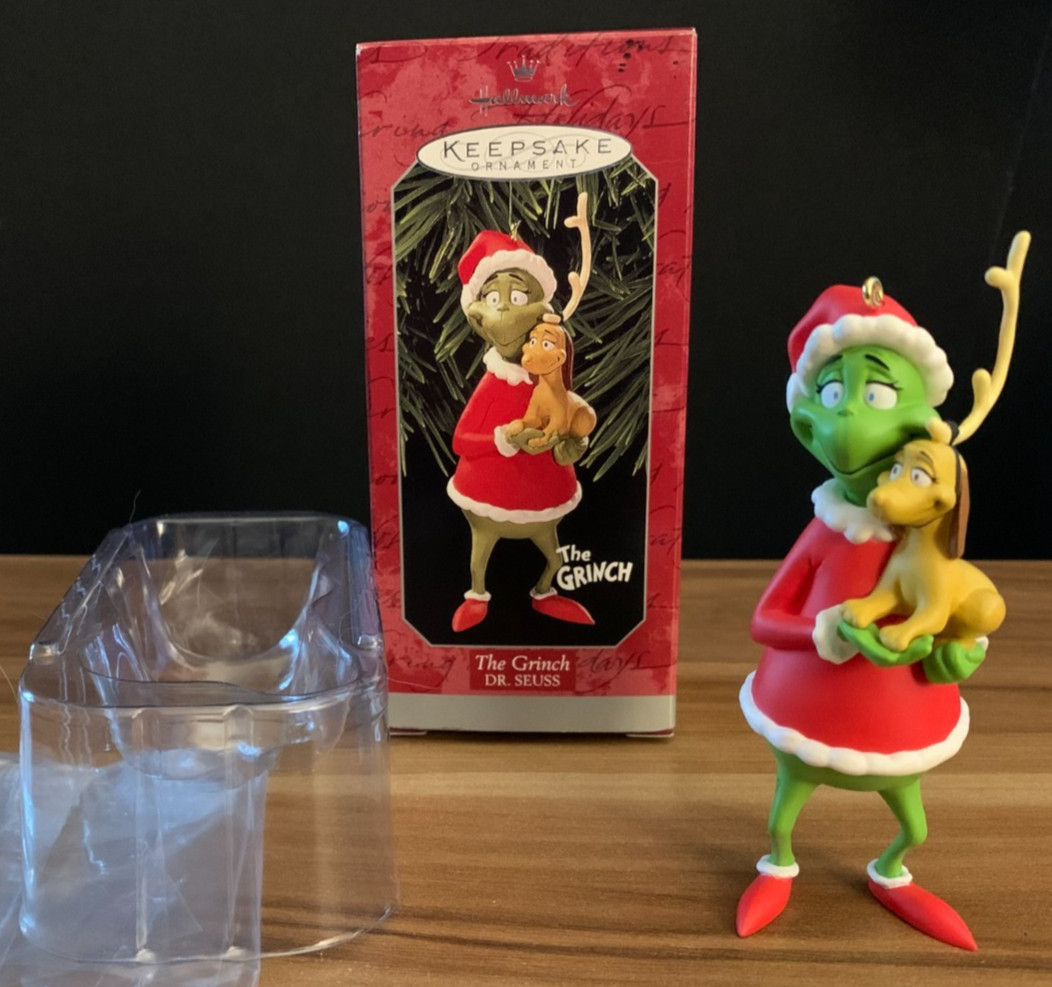 VINTAGE 1998 Hallmark Keepsake Ornament Dr Seuss The Grinch & Max
