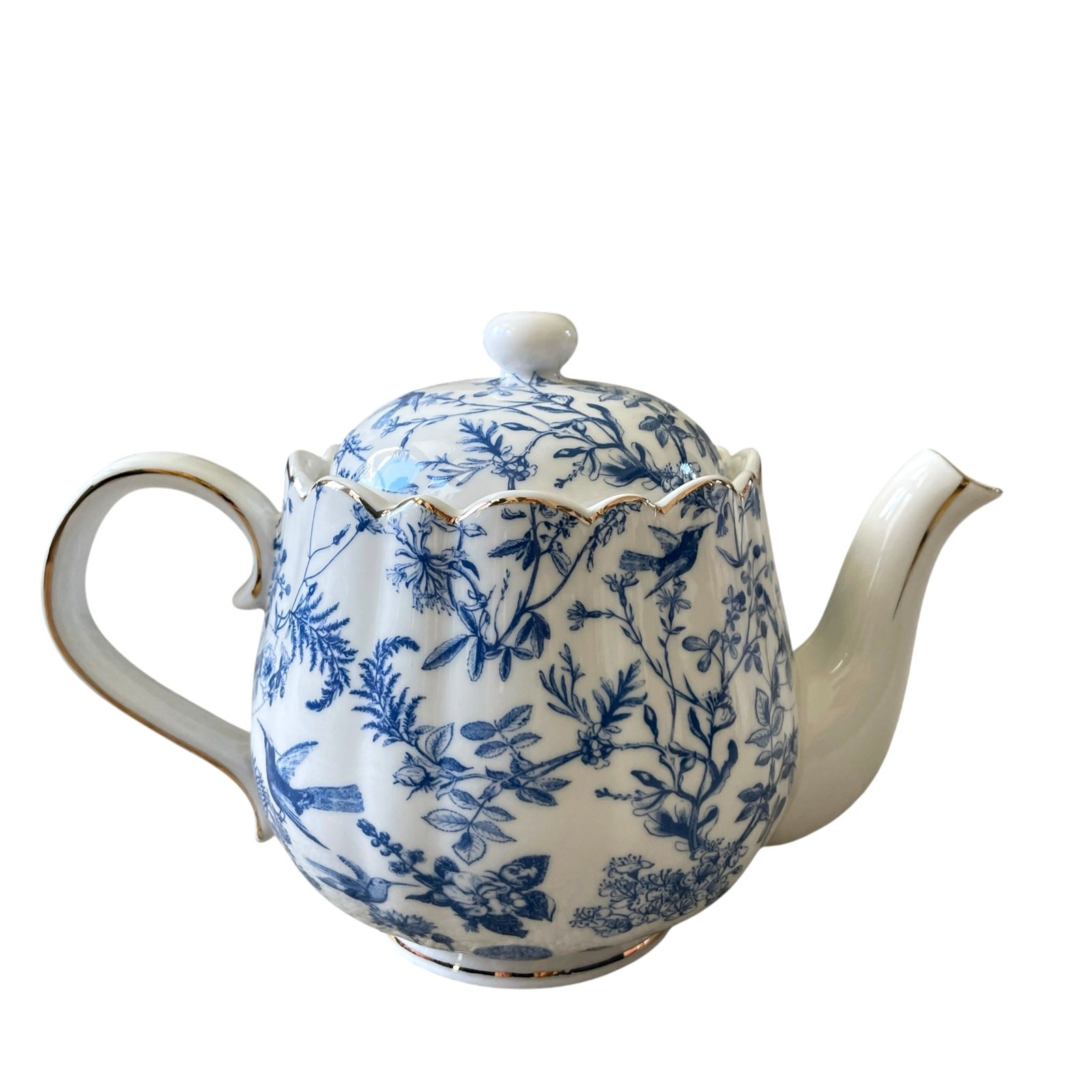 Grace Teaware Fine Porcelain Coffee Pot Teapot Shabby Chic Blue Floral New
