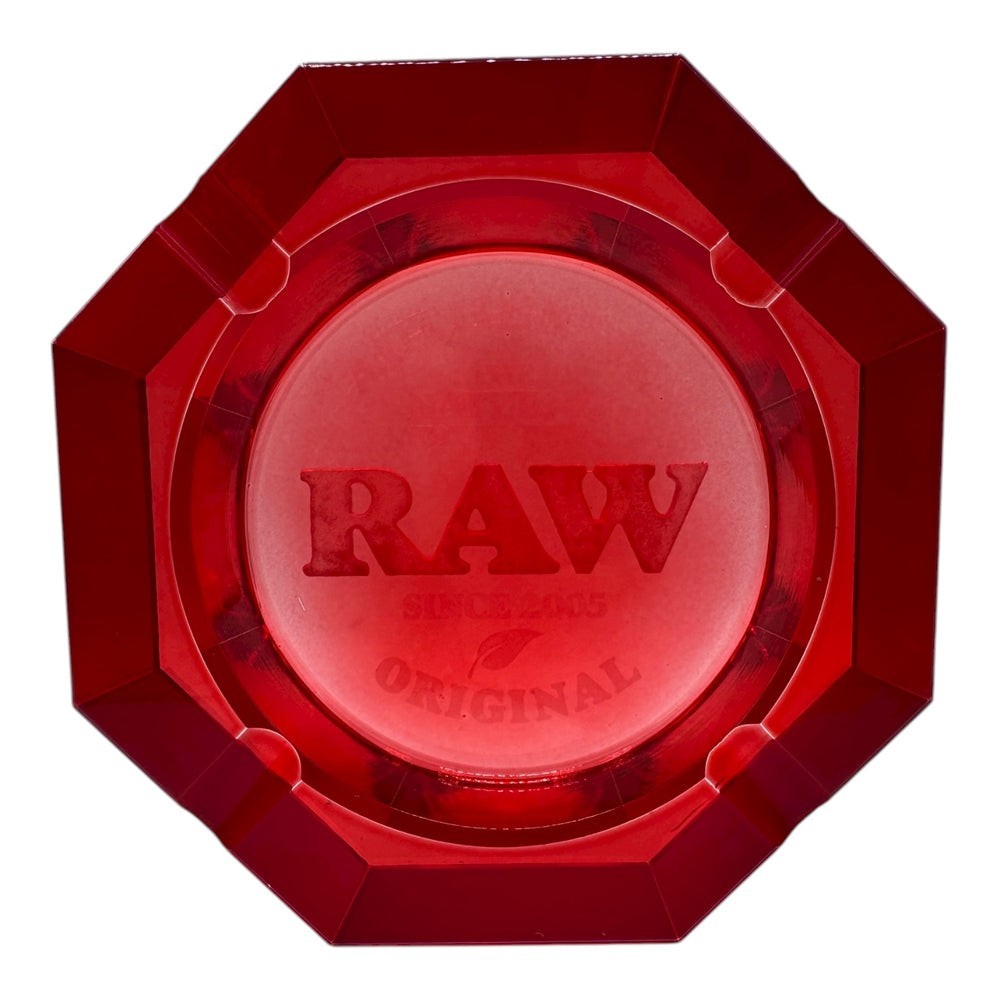 RAW Rolling Papers Heavy RED Crystal - Ashtray - Premium & Durable Thick Glass RAW Rolling Papers Heavy RED Crystal - Ashtray - Premium & Durable Thick Glass