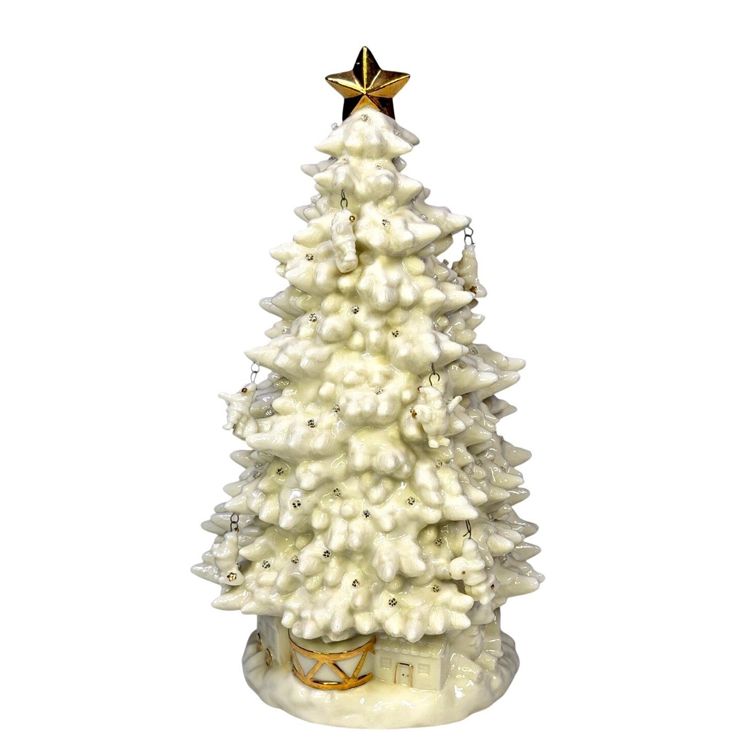 Mikasa KT275-925 Illuminated Porcelain Christmas Tree Cream Holiday w Box