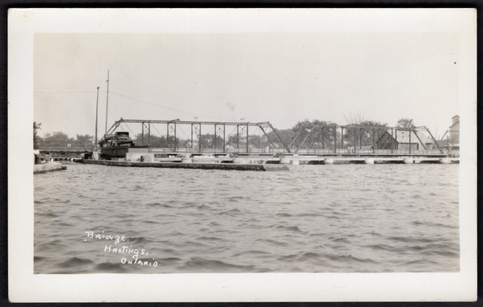 Canada HASTINGS Ontario 1930s Bridge. Real Photo Postcard by Whelan