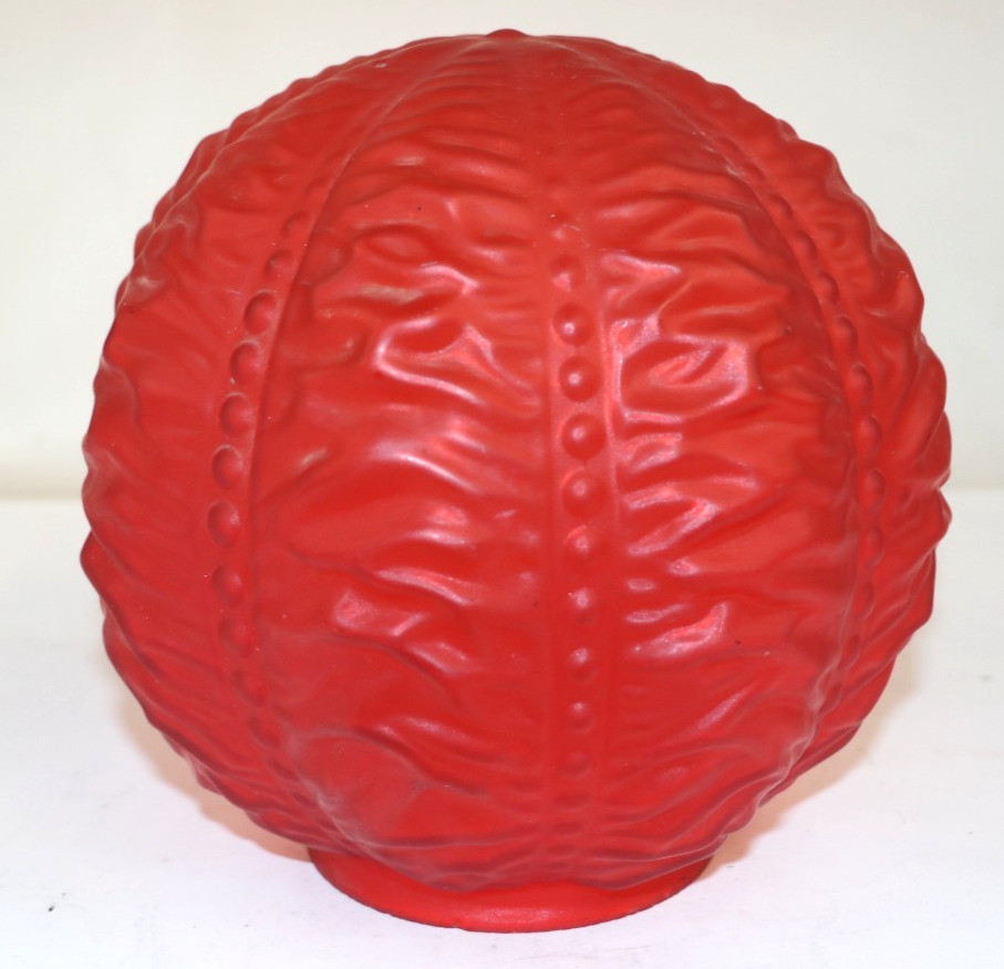 Vintage Red Frosted Satin Glass Globe Lamp Shade MCM Vintage Red Frosted Satin Glass Globe Lamp Shade MCM