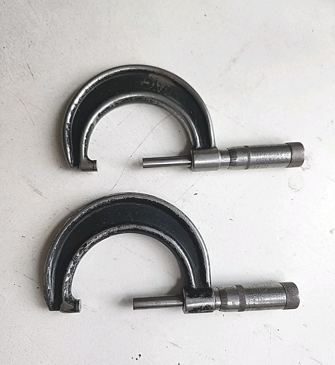 Lot Of 2 Vintage J.T. Slocomb Outside Micrometer 1
