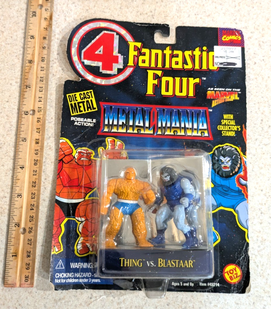 Vintage 1995 Toy Biz Fantastic Four Metal Mania Thing vs Blastaar NEW IN PACKAGE
