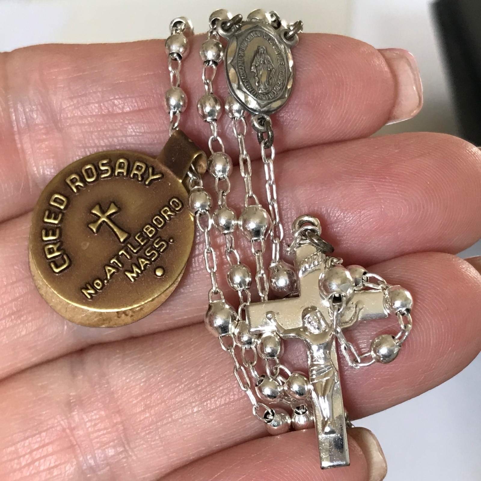 creed sterling rosary 18