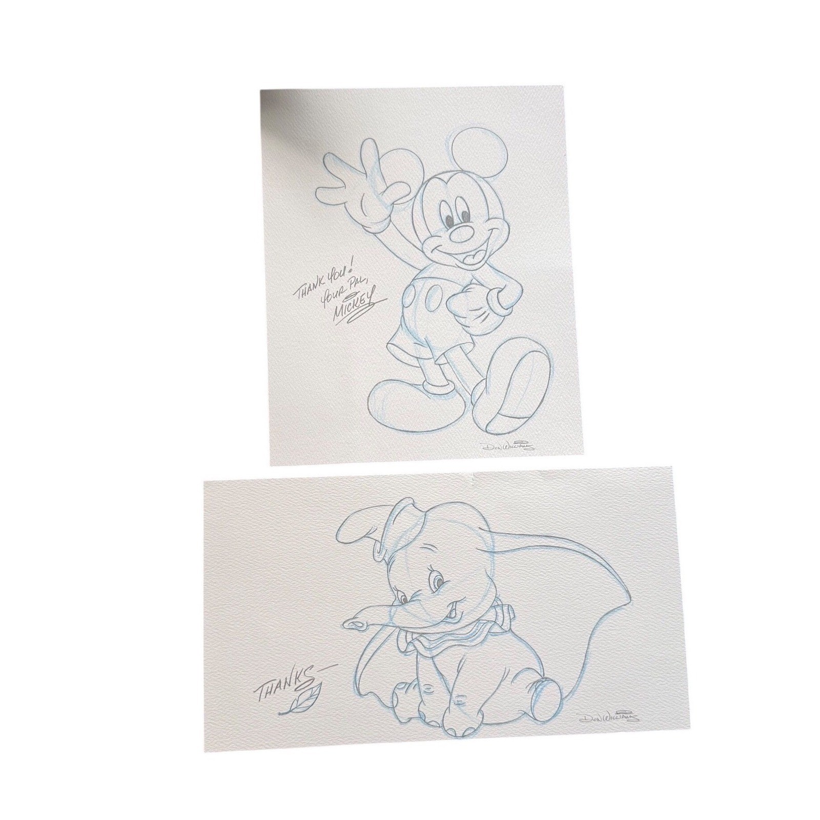 Original Mickey Mouse & Dumbo Sketch | Hand Signed by Artist Don Williams