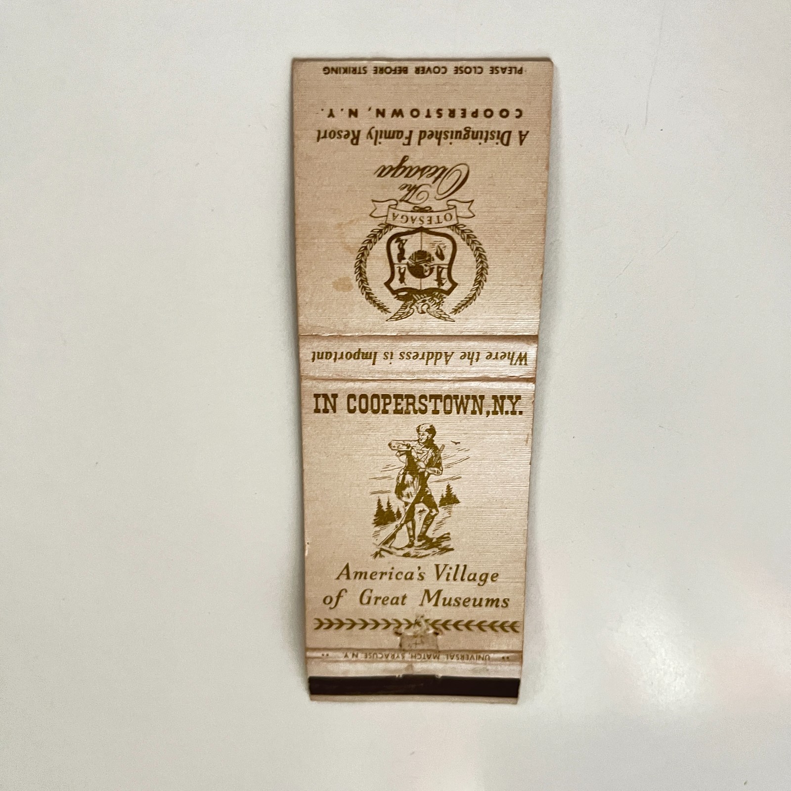 The Otesaga Great Museums Cooperstown NY Vintage Matchbook Cover TMB67-4