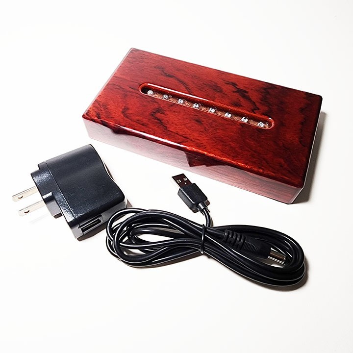 Gloss Rosewood LED Lighted Display Base for Crystal Glass Acrylic Awards-USB/AC Gloss Rosewood LED Lighted Display Base for Crystal Glass Acrylic Awards-USB/AC
