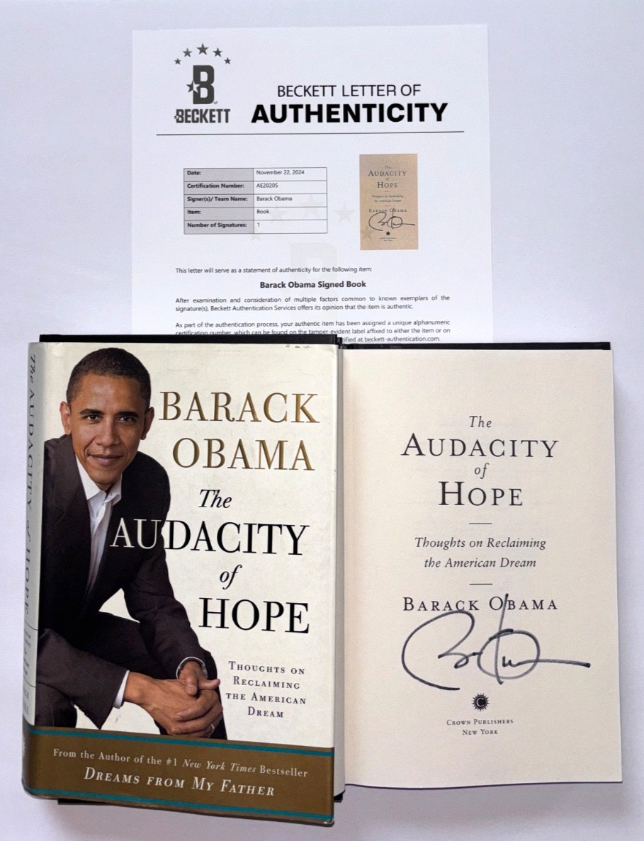 PRESIDENT BARACK OBAMA SIGNED THE AUDACITY OF HOPE BOOK 1ST/1ST 2006 BAS