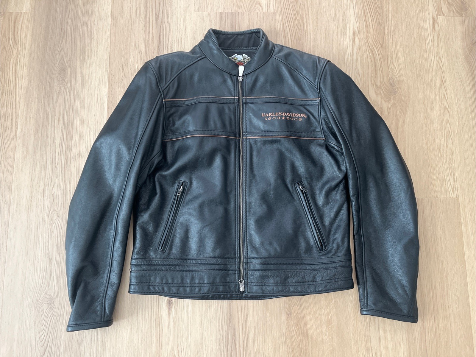 Harley-Davidson 105th Anniversary Leather Jacket Mens Large 97105-08VM With Tag