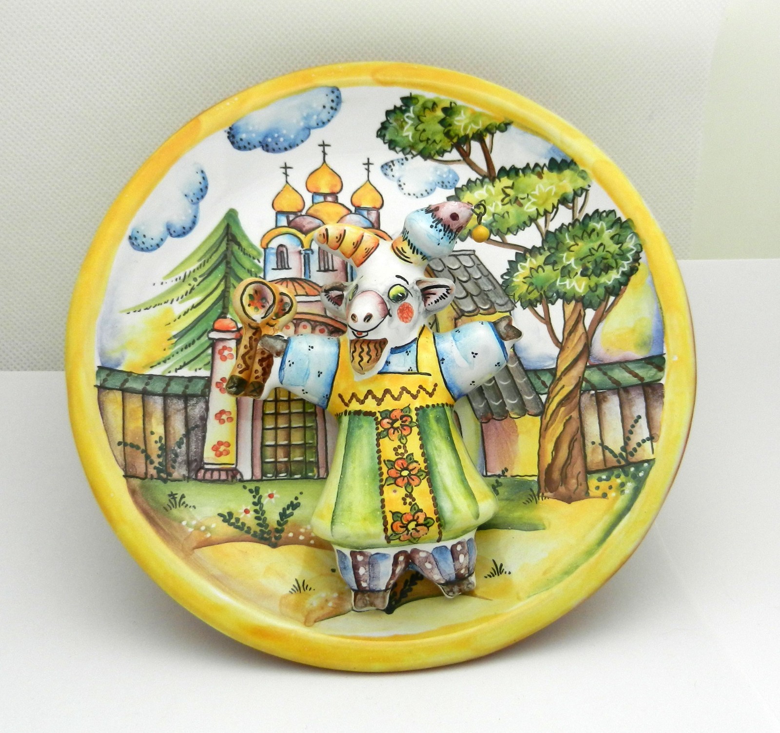 Vintage Country Village life Wall Clay Plaque Plate 3D Relief 6 Vintage Country Village life Wall Clay Plaque Plate 3D Relief 6