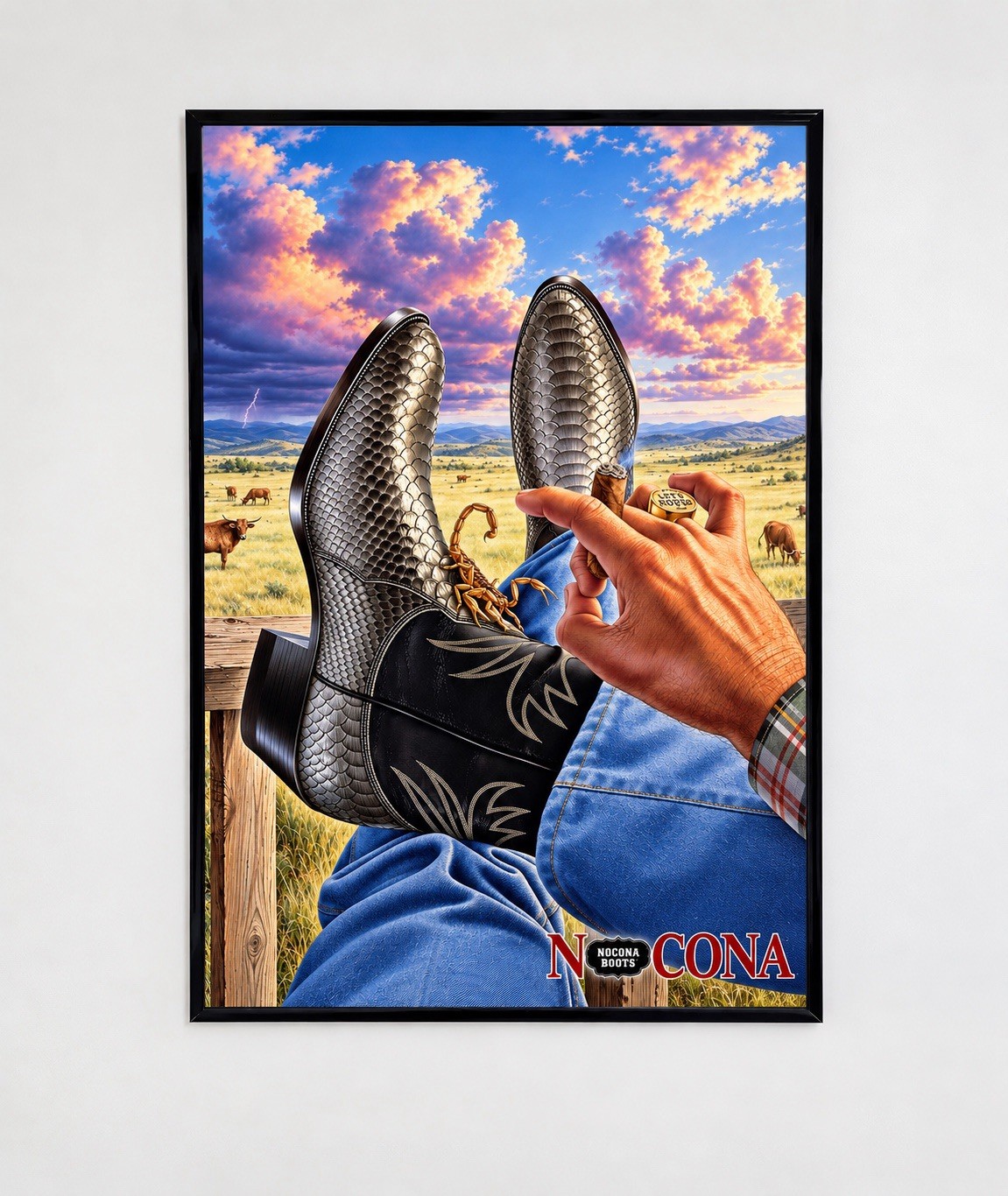 * NOCONA * Vintage Cowboy Boots Ad Wall Decor, Unframed Poster / Prints