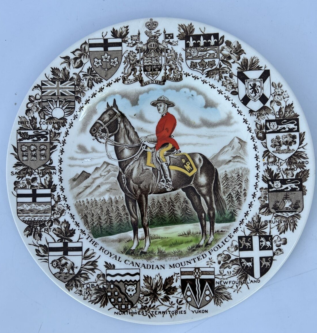 Royal Canadian Mounted Police Wood and Sons Collector Plate 10 in