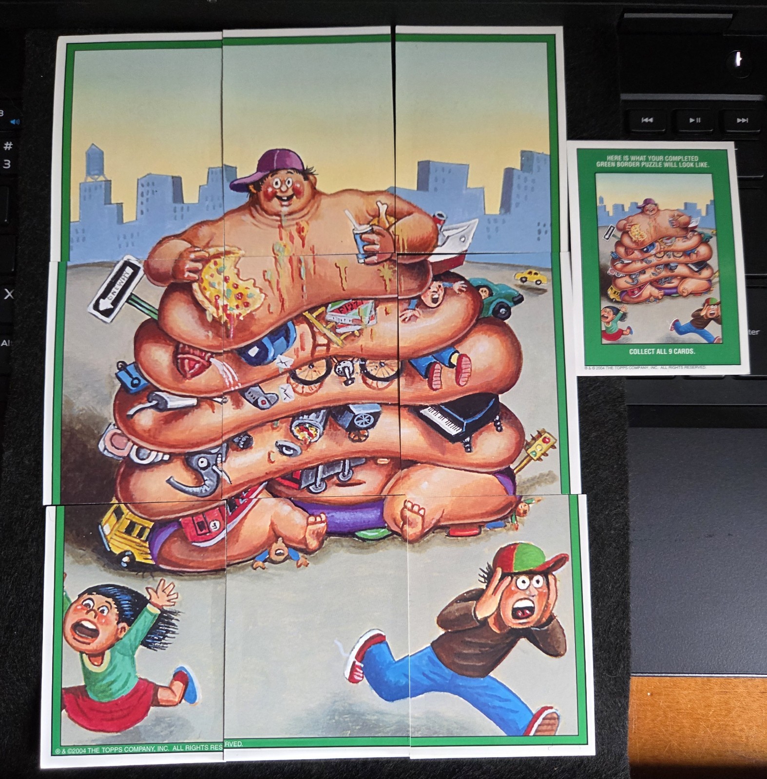 GPK ANS2 Complete 9 Card Green Border Puzzle Eaten Ethan + Preview Card Topps