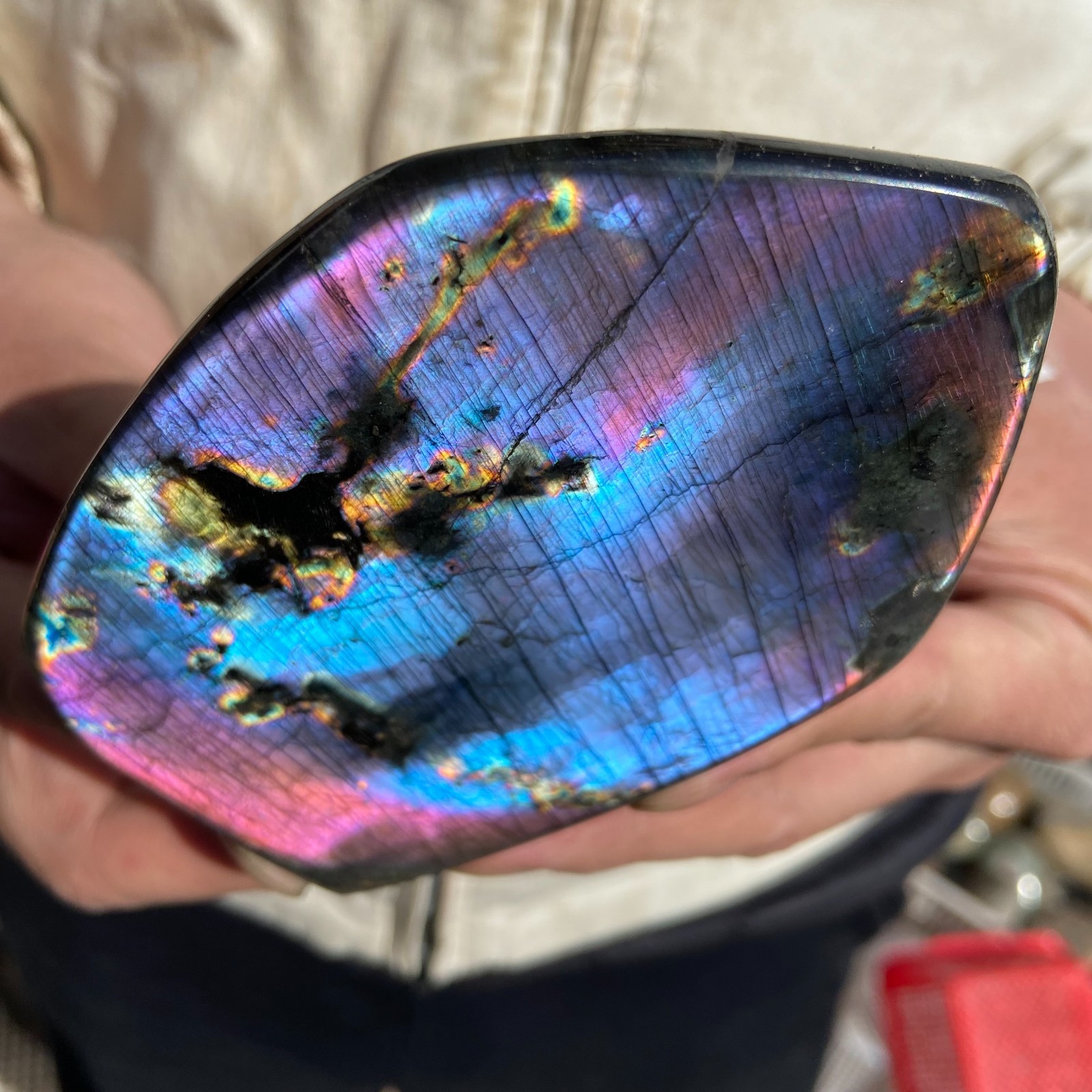 1lb Natural labradorite quartz crystal freeform polished specimen healing