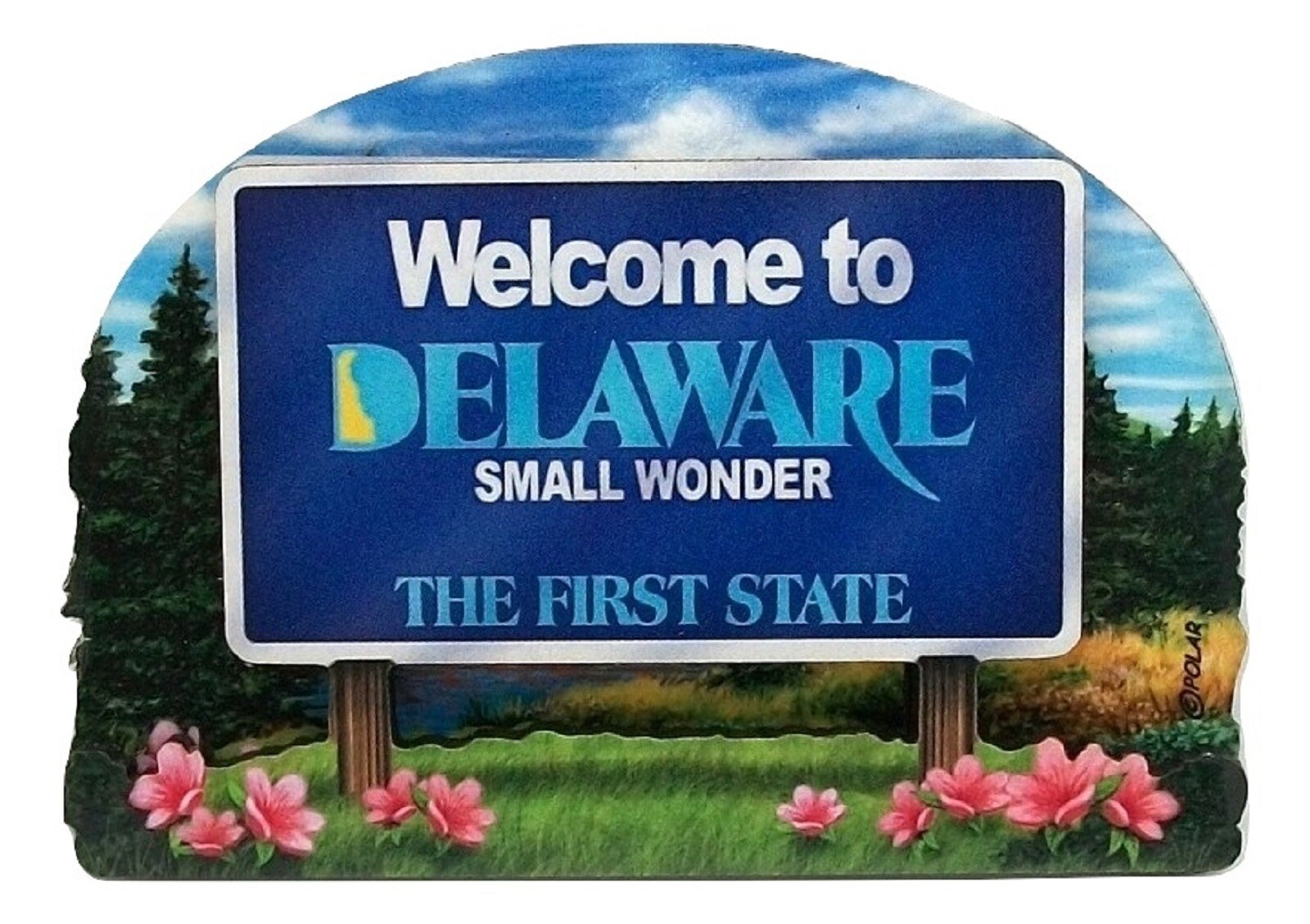 Delaware State Welcome Sign Artwood Fridge Magnet