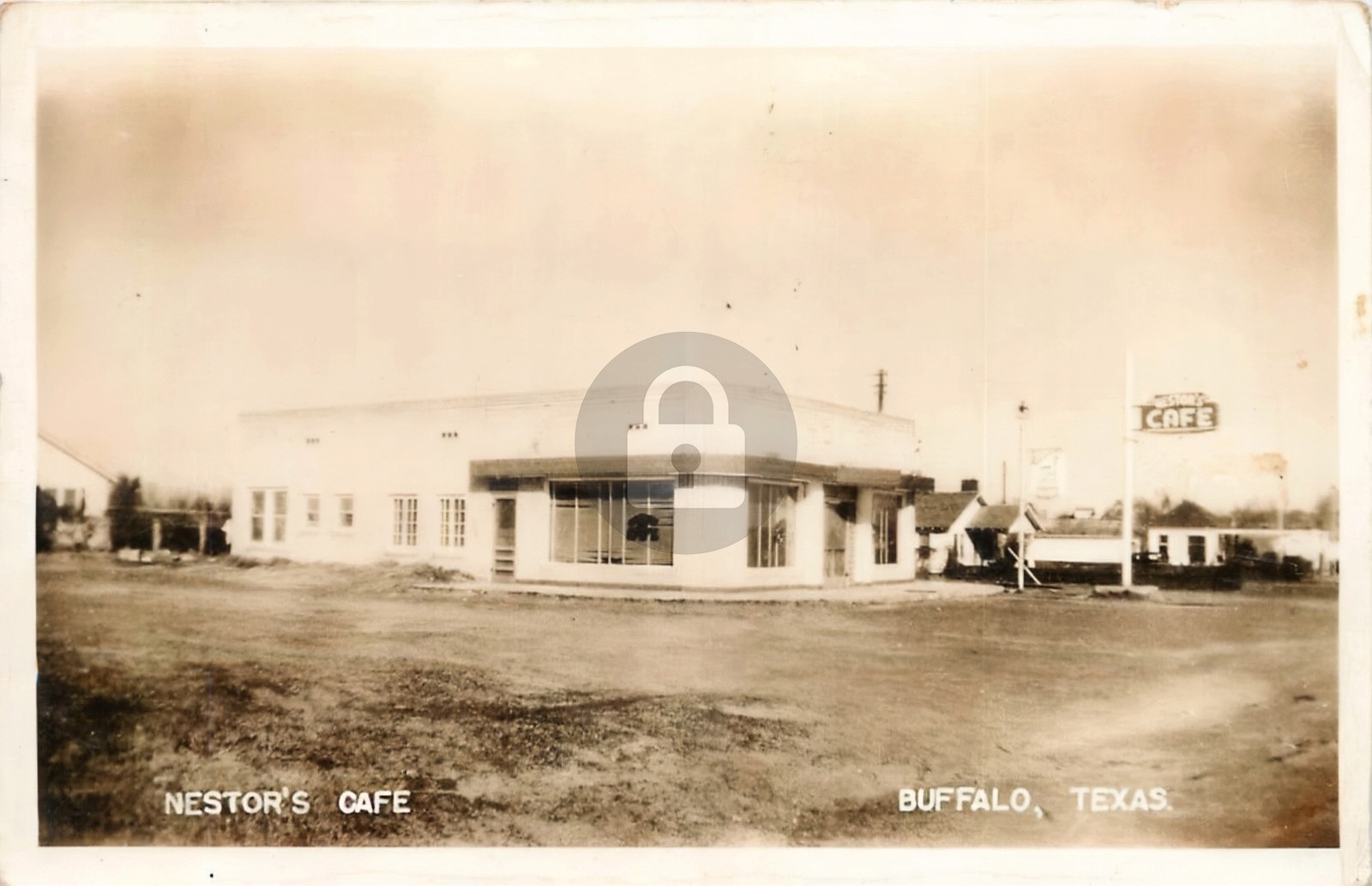 1940s Buffalo TX Texas Nestor\'s Cafe RPPC Photo Postcard COPY