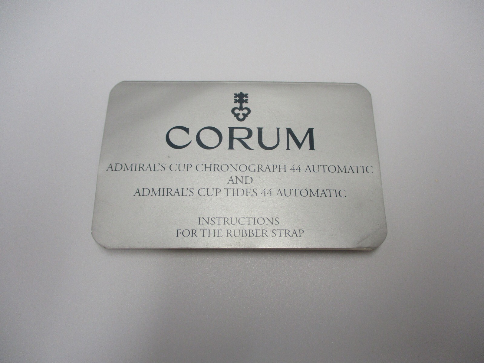 CORUM ADMIRAL'S CUP CHRONOGRAPH 44 TIDES 44 AUTOMATIC RUBBER STRAP INSTRUCTIONS