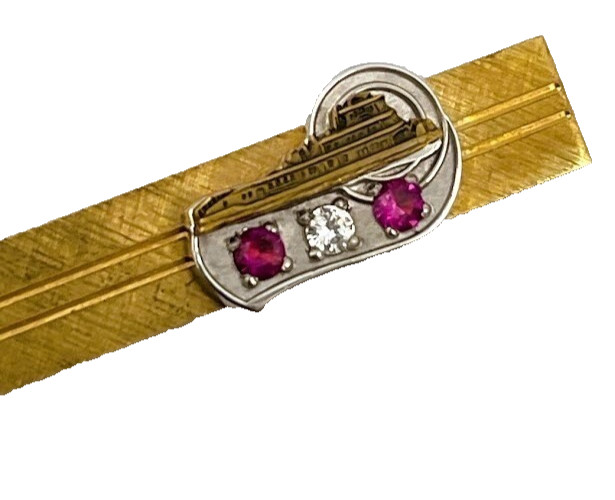 Vintage Tie Bar Clip 1-20 12k GF Gold Filled Antique Ocean Cruise Ship Steamer