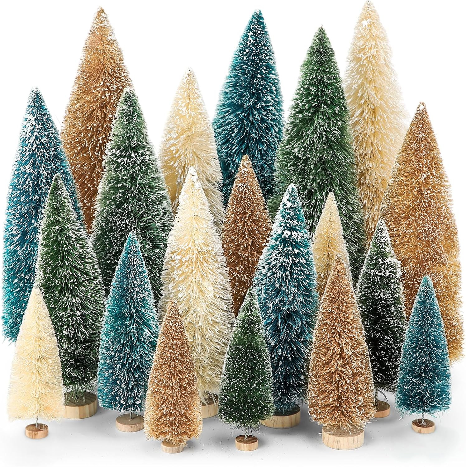 20 Pcs Bottle Brush Christmas Trees Miniature Tree 20 Pcs Bottle Brush Christmas Trees Miniature Tree