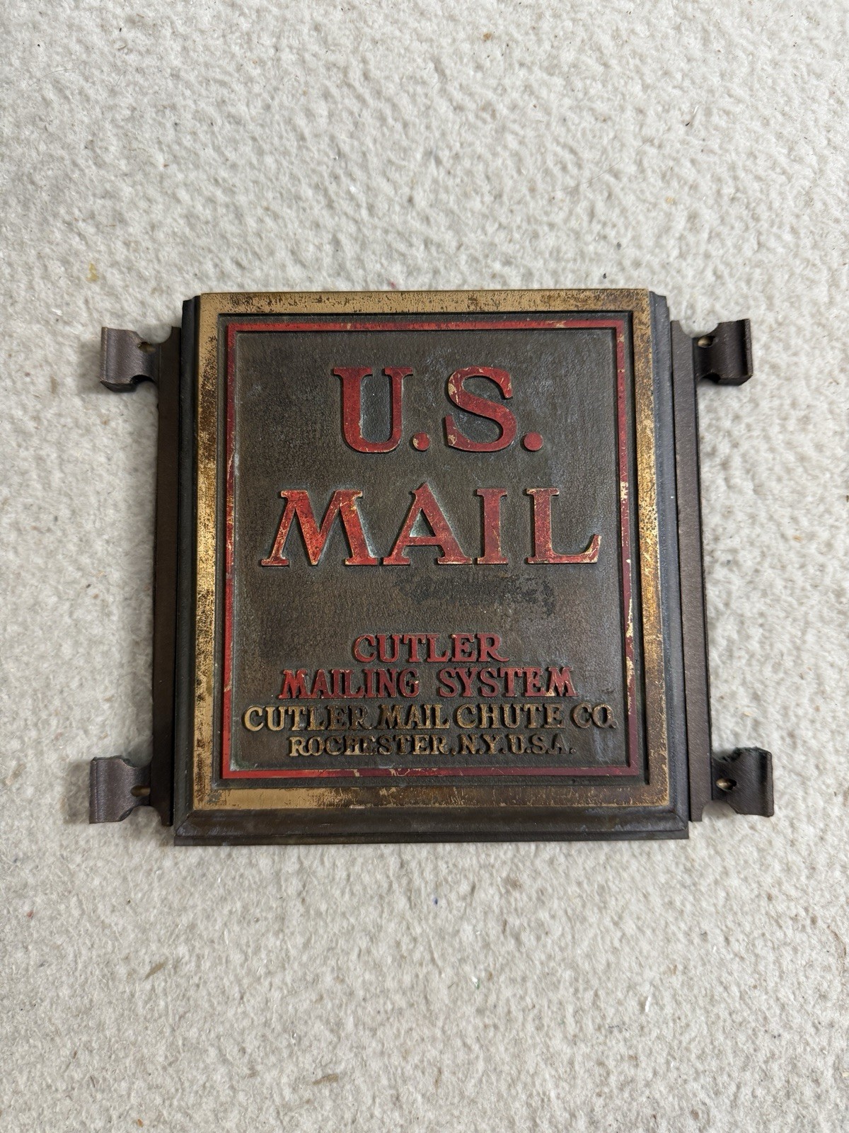 Vintage Cutler Mailing System Mail Chute Rochester New York USA Original Paint
