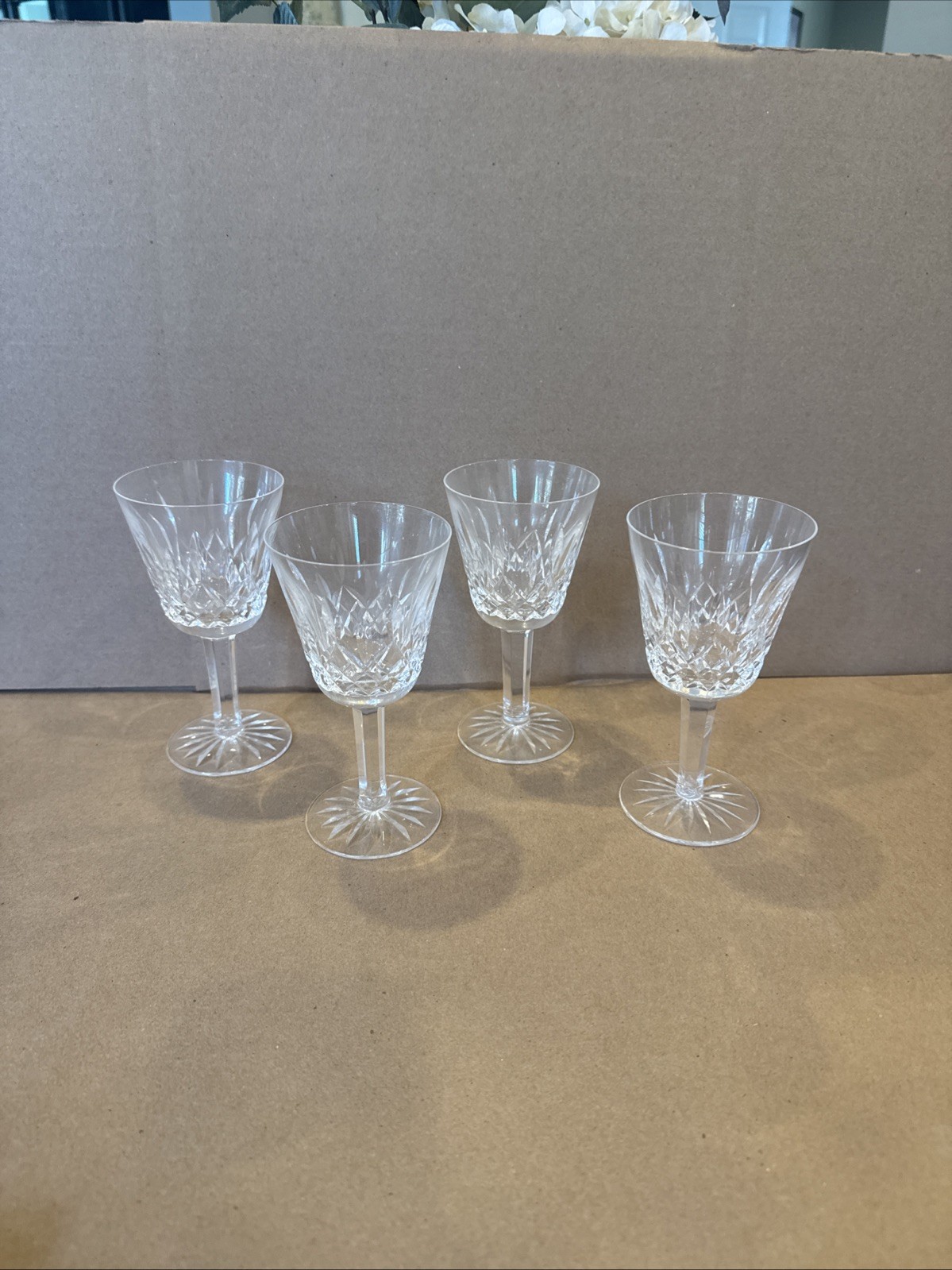 Waterford Lismore Crystal Wine Glasses Set of 4 Claret 5.7/8 Inch Waterford Lismore Crystal Wine Glasses Set of 4 Claret 5.7/8 Inch