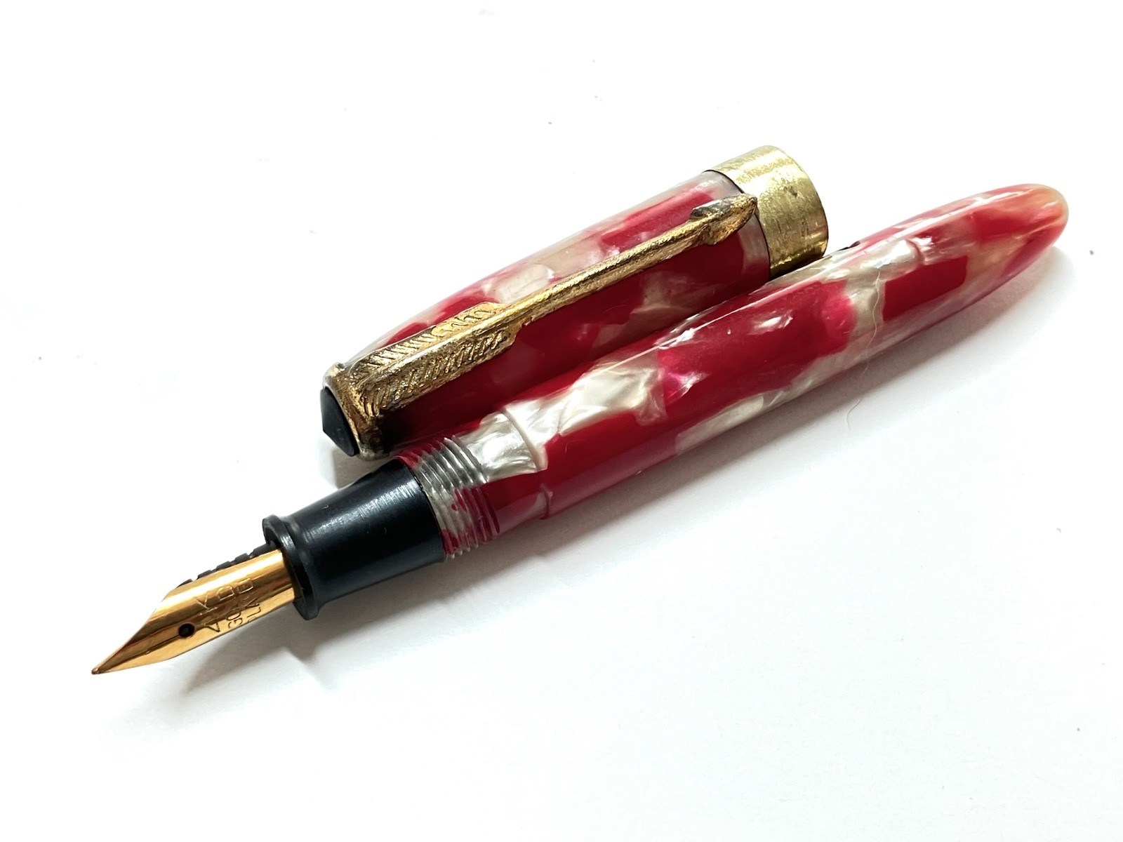 Japanese vintage celluloid small fountain pen unused 10 cm
