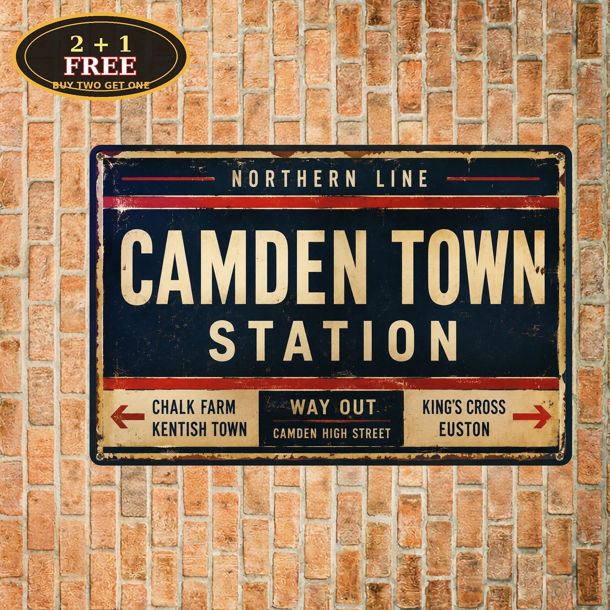 London Underground Station Icon British Tube Map Plaque Vintage Metal Sign 8x12