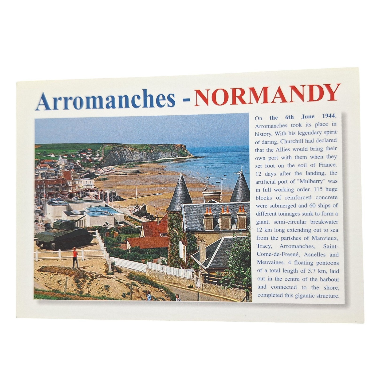 Postcard Arromanches Calvados Normandy France Chrome Unposted