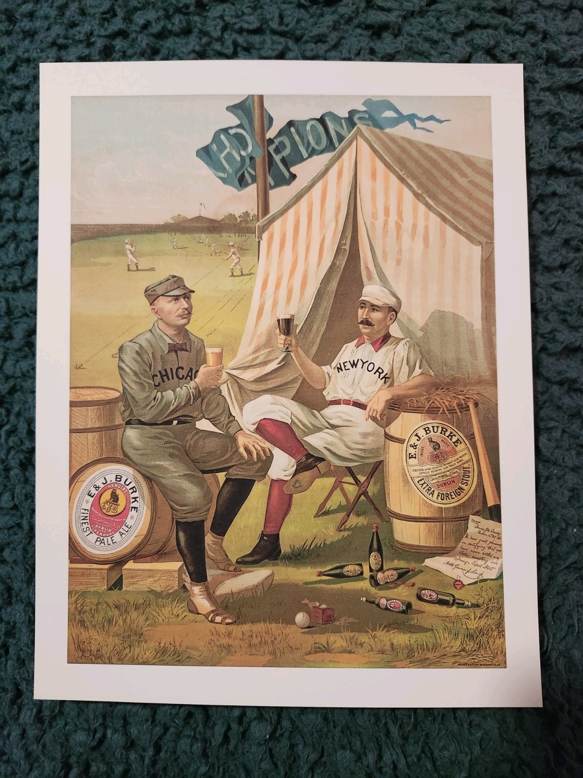  1880s Baseball Advertising New York Chicago Ale Advertising 