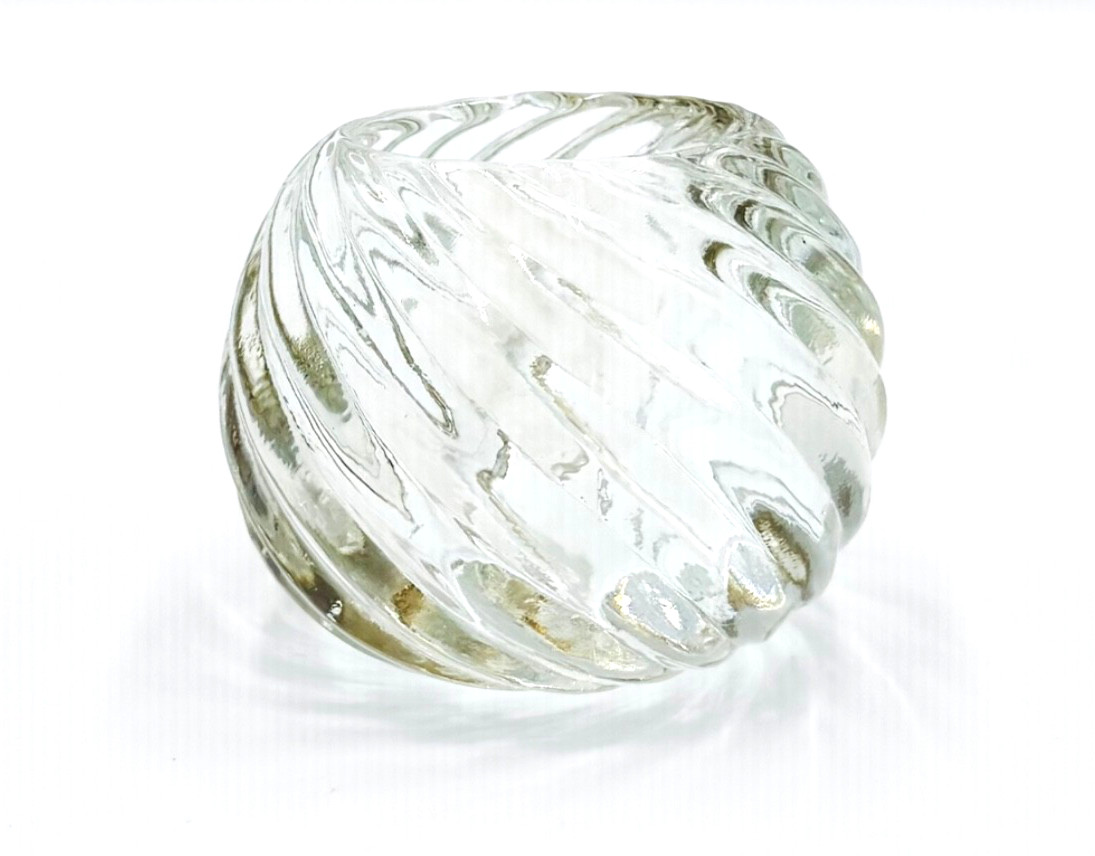 PartyLite Illusions Clear Glass Swirl Votive Candle Holder Heavy Beautiful PO463