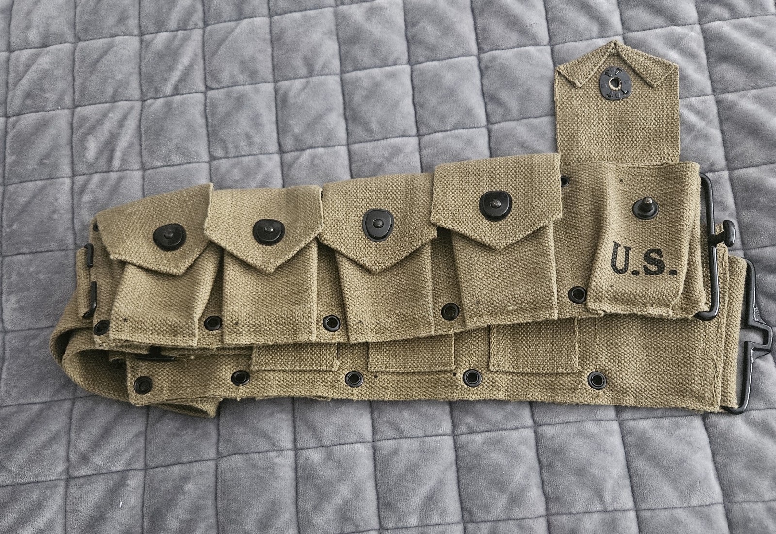US WW2 Style Garand Ammo belt 10 Pockets Canvas US Seller