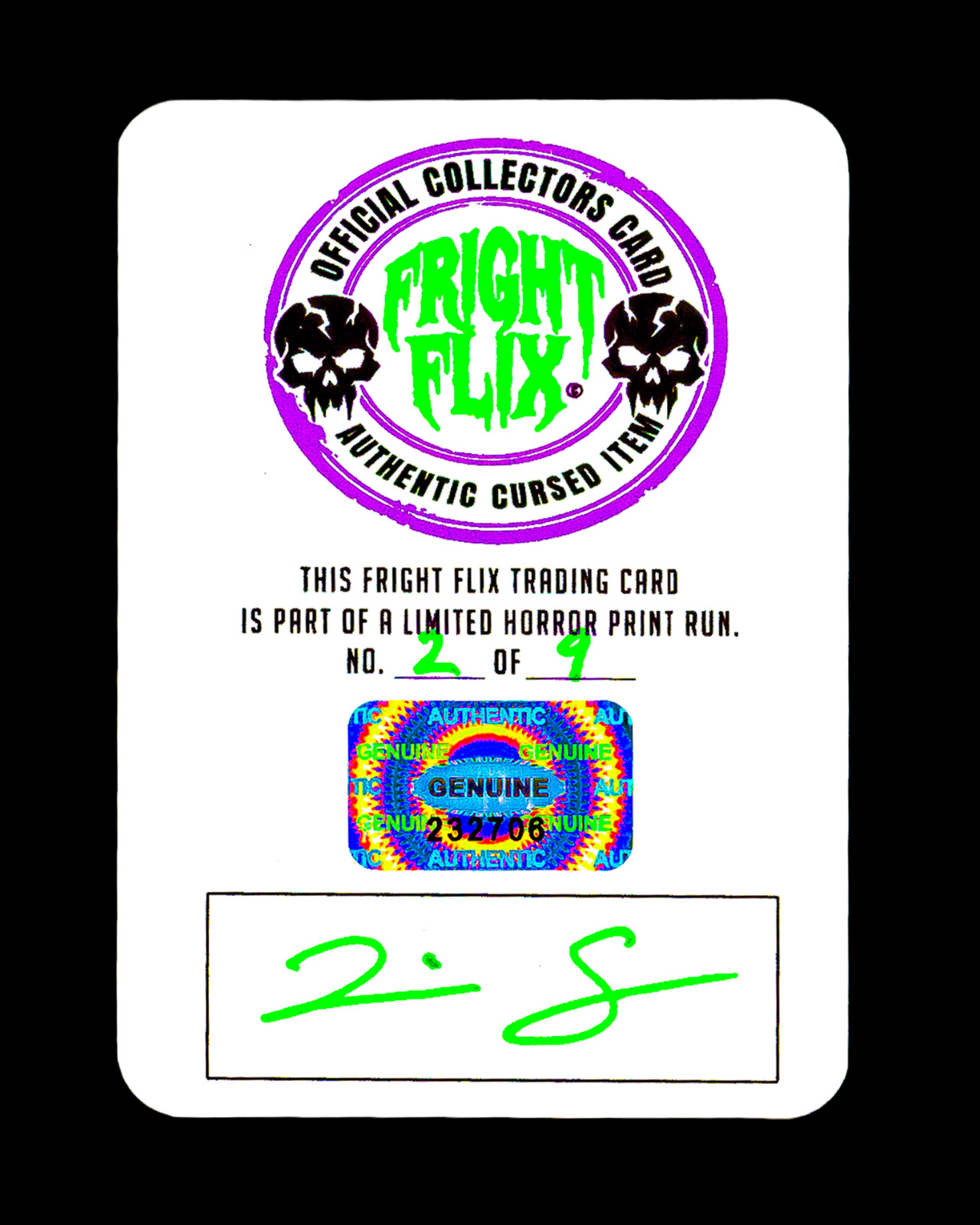 Fright Flix - Fright Night Evil Ed  *UNDEAD* Holo Card Fan Made *MINT* Signed