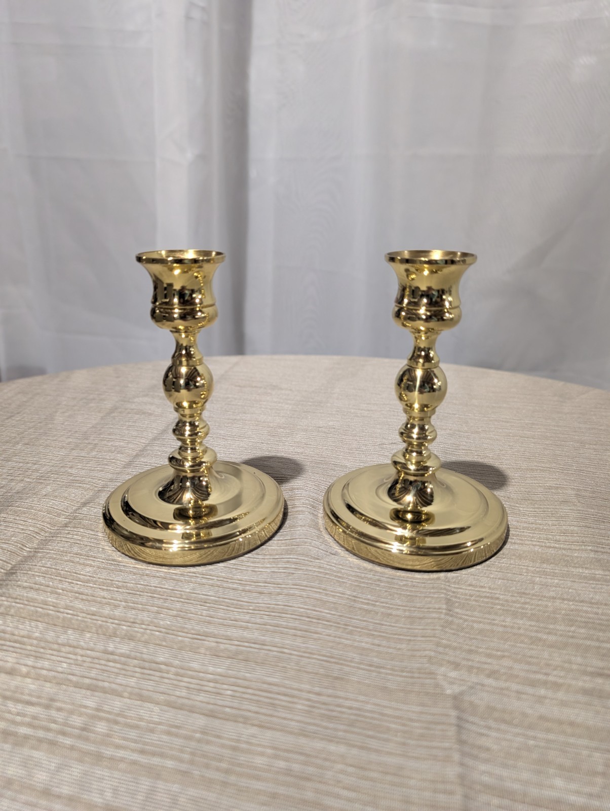 Vintage Baldwin Brass Candlestick Holders Pair Candle Sticks Made In USA