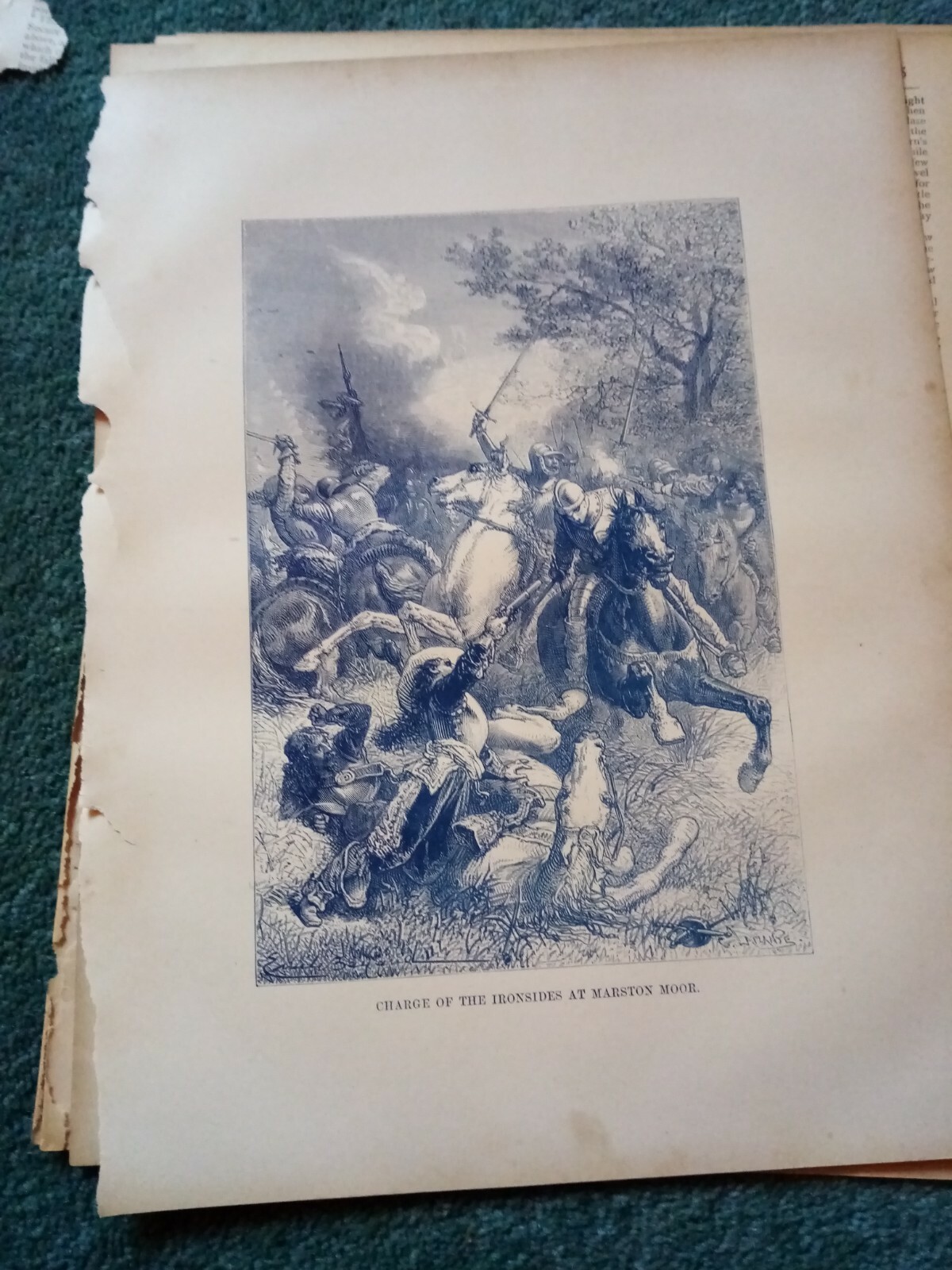 Hs18 Ephemera 1894 picture charge of the ironsides at Marston Moor 