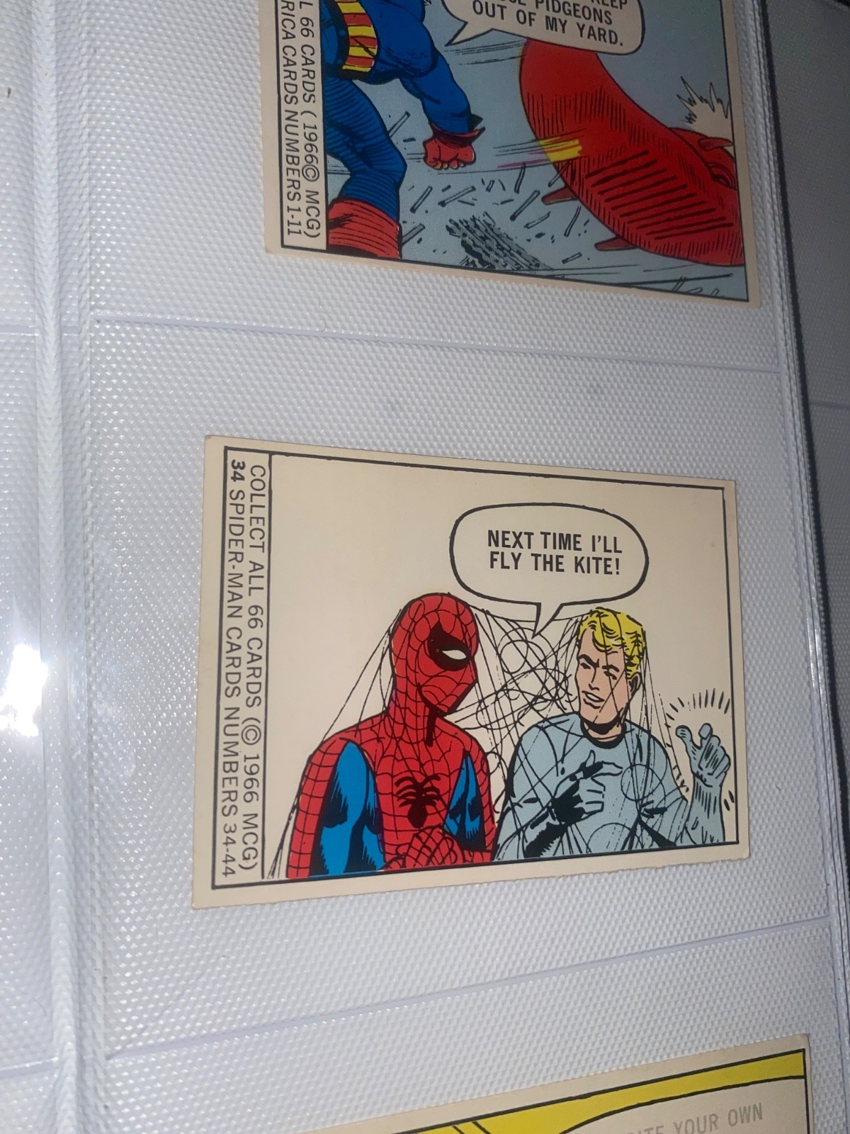 1966 Donruss Marvel Spiderman Rookie Card #34; “Next Time I’ll Fly The Kite”
