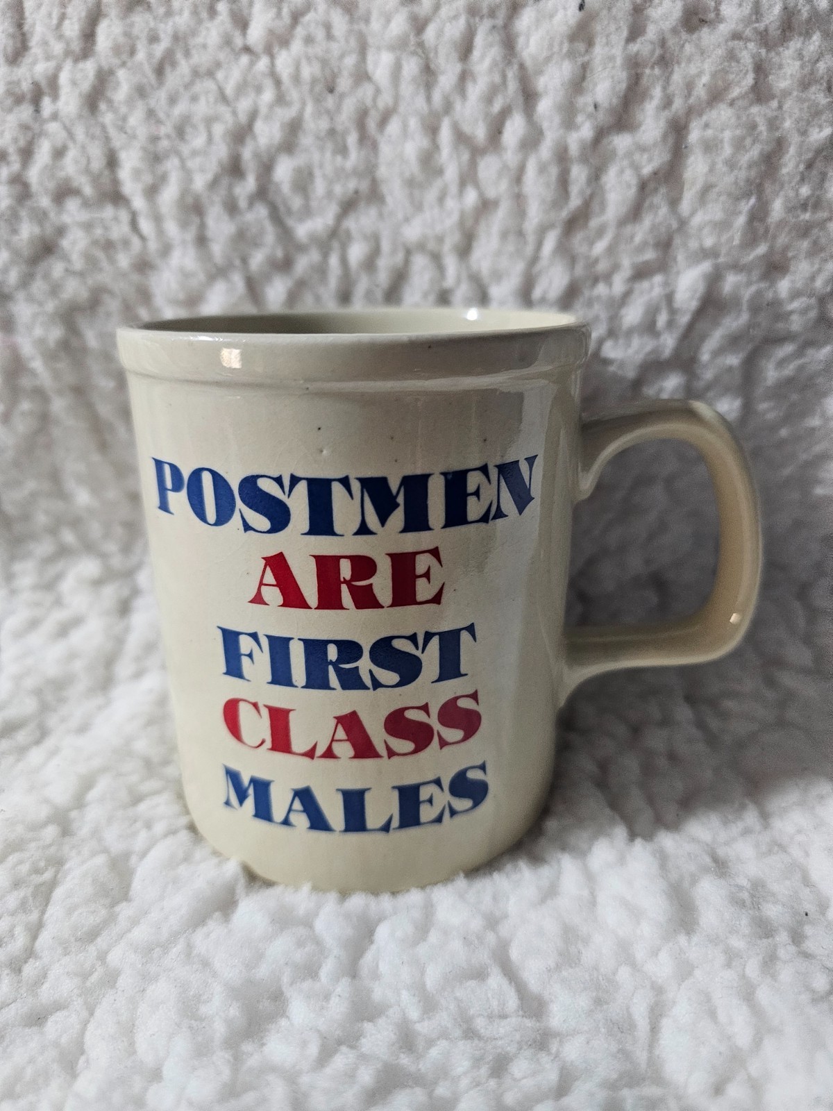 Vintage Postmen Are First Class Males Coffee Mug Cup Japan USPS Post Office 4