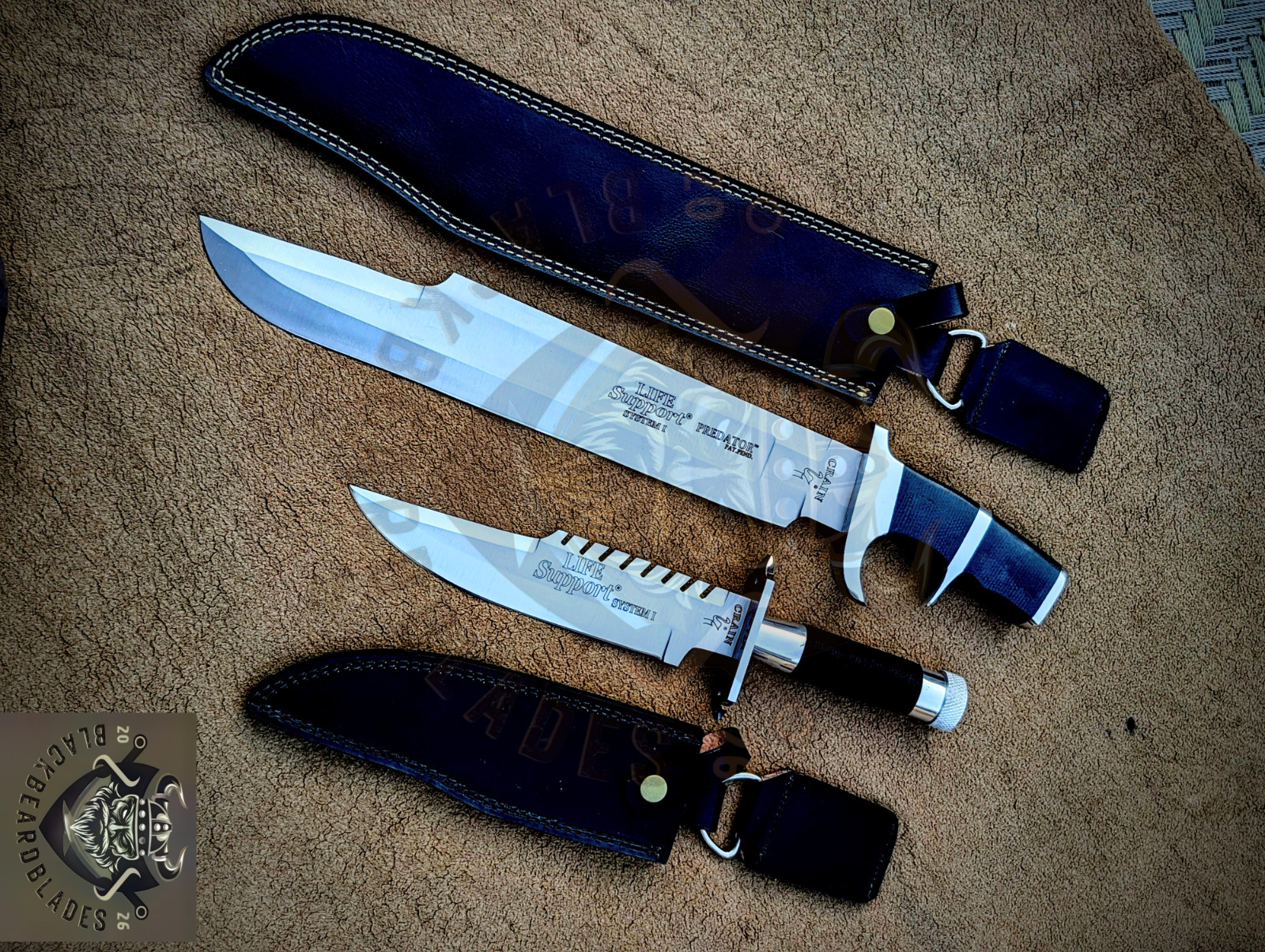 Lot of 2 Jack Crain Predator Machatte LS1 Commando Knife Replica Like Orignal.