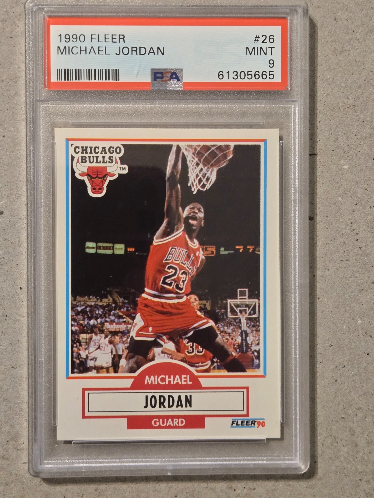 Fleer 1990 Fleer Michael Jordan Chicago Bulls #26 PSA 9 Graded Basketball