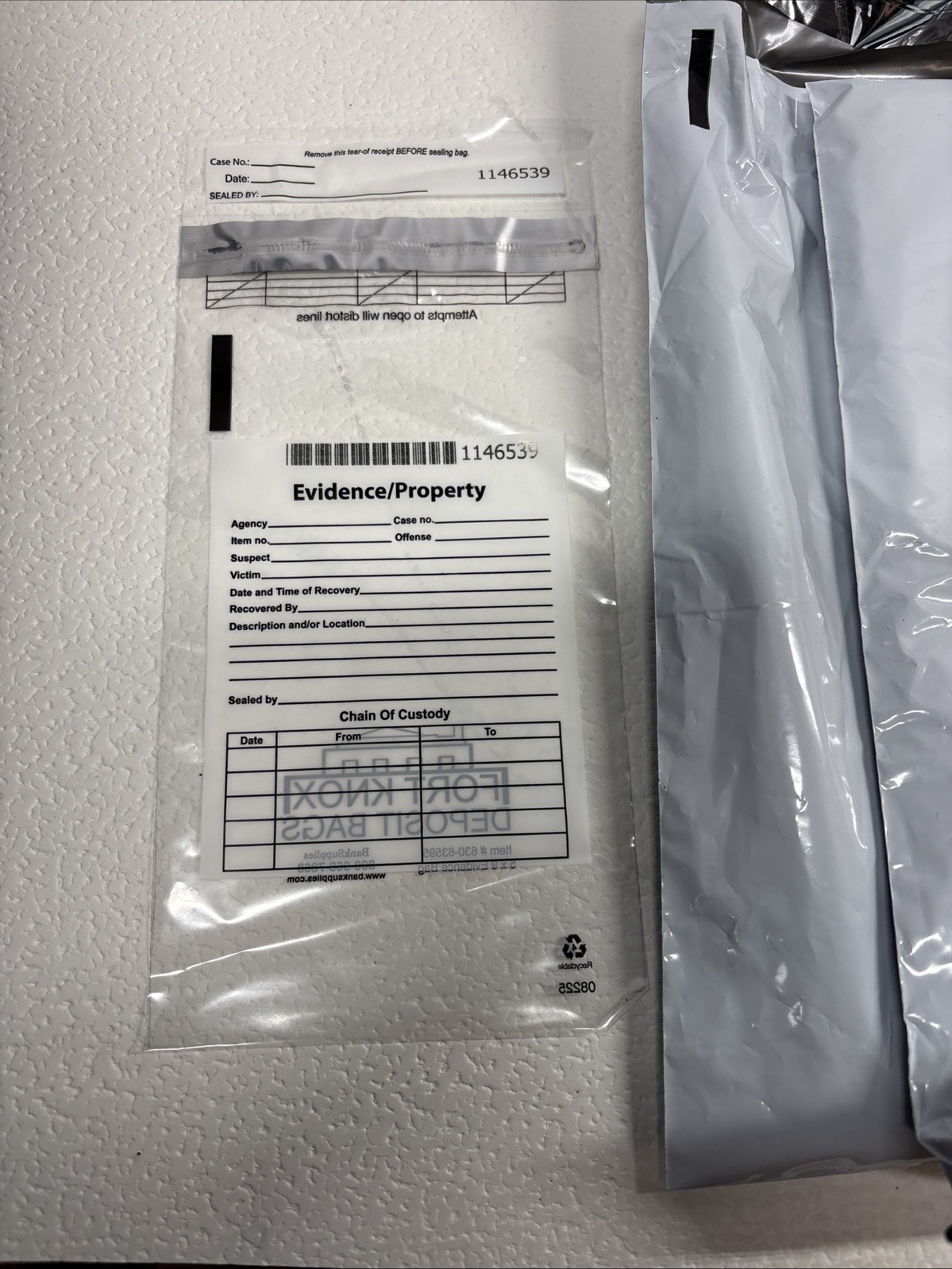 200 PCS Clear Evidence Bags Tamper Evident Seal WriteOn Panel 9x12 Inch