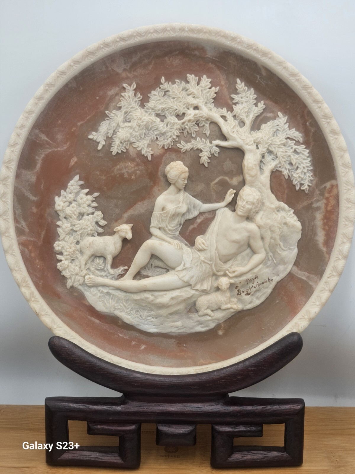 Gayle Bright Appleby Incolay Stone Collectors Plate Thing of Beauty 1978 10\