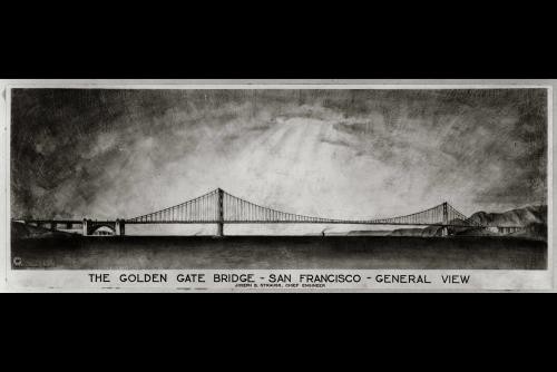 San Francisco California Golden Gate Bridge Joseph B Strauss 1931 Drawing