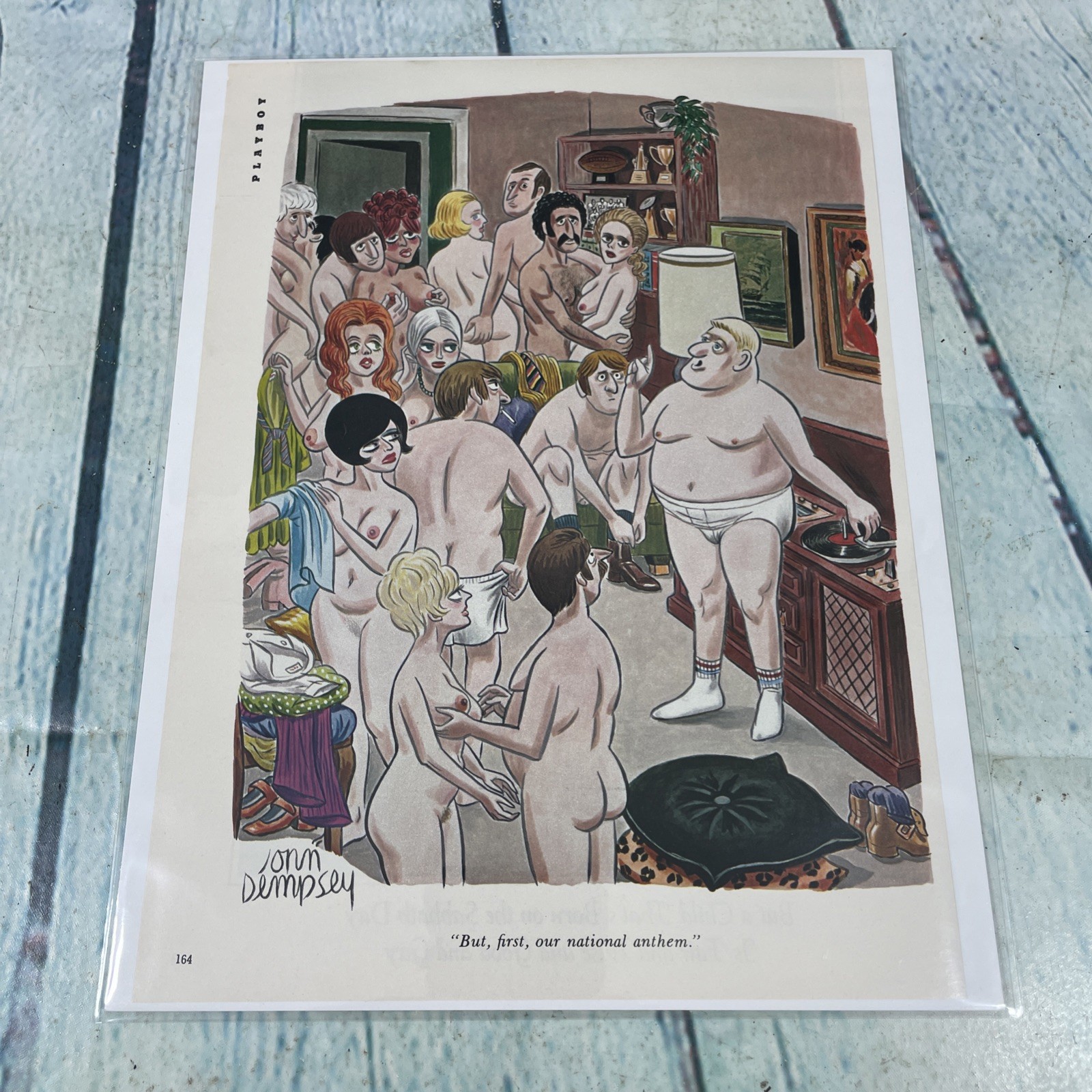 1972 Sexy Adult Cartoon National Anthem Vtg Print Ad/Poster Pinup Magazine Page