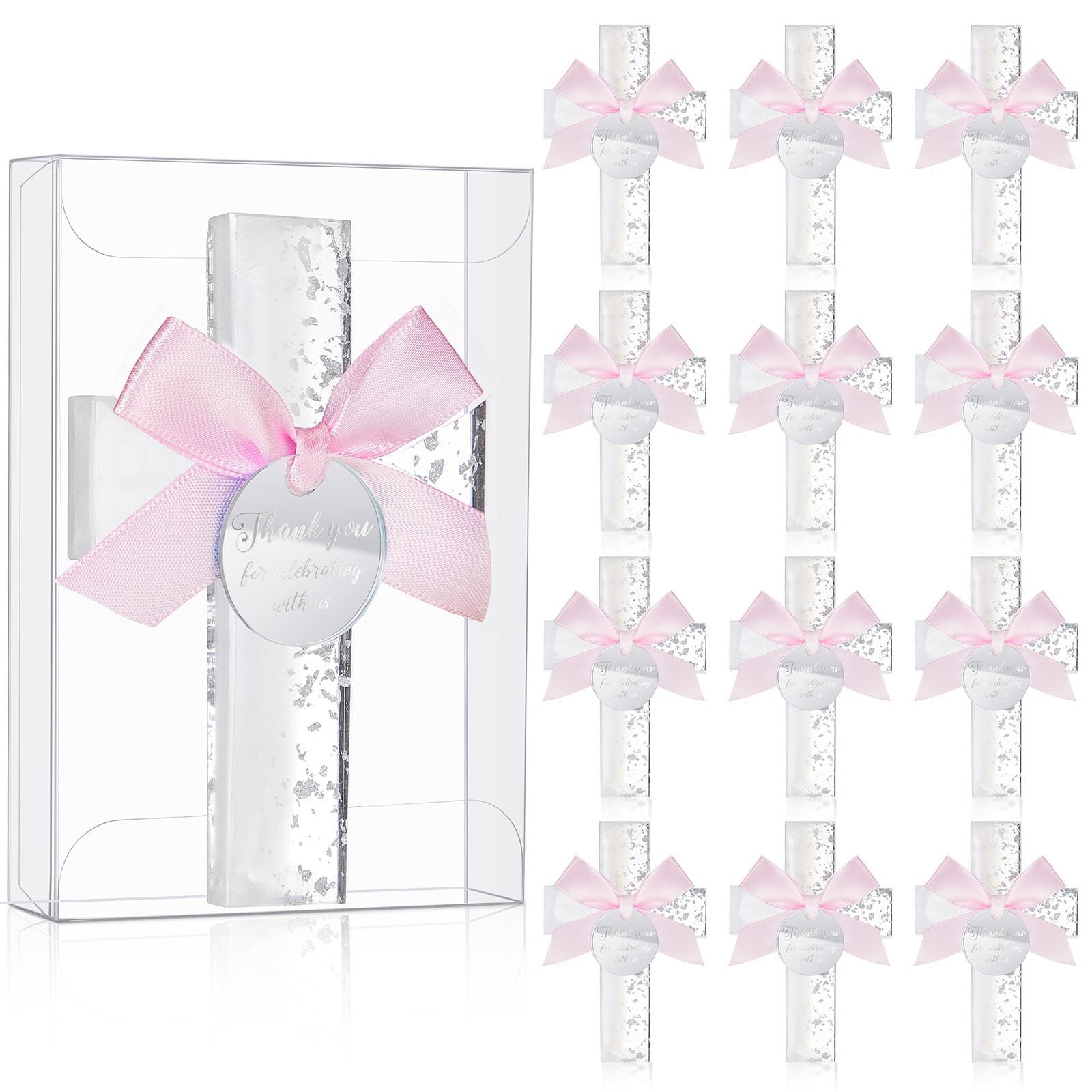 Chunful 12 Sets Baptism Favors Guests Pink Sliver Epoxy Cross Magnet First Chunful 12 Sets Baptism Favors Guests Pink Sliver Epoxy Cross Magnet First