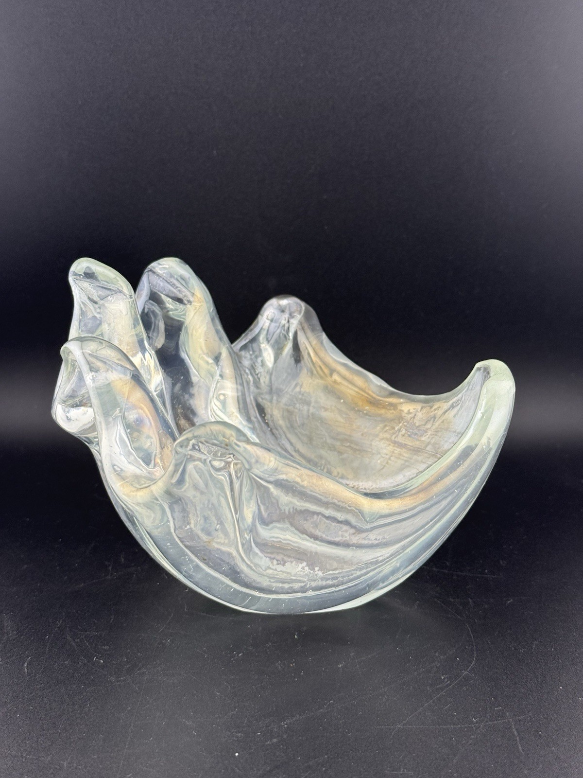 VTG Ercole Barovier Toso Murano Iridescent Italian Art Glass Bowl Rare *GLOWS*
