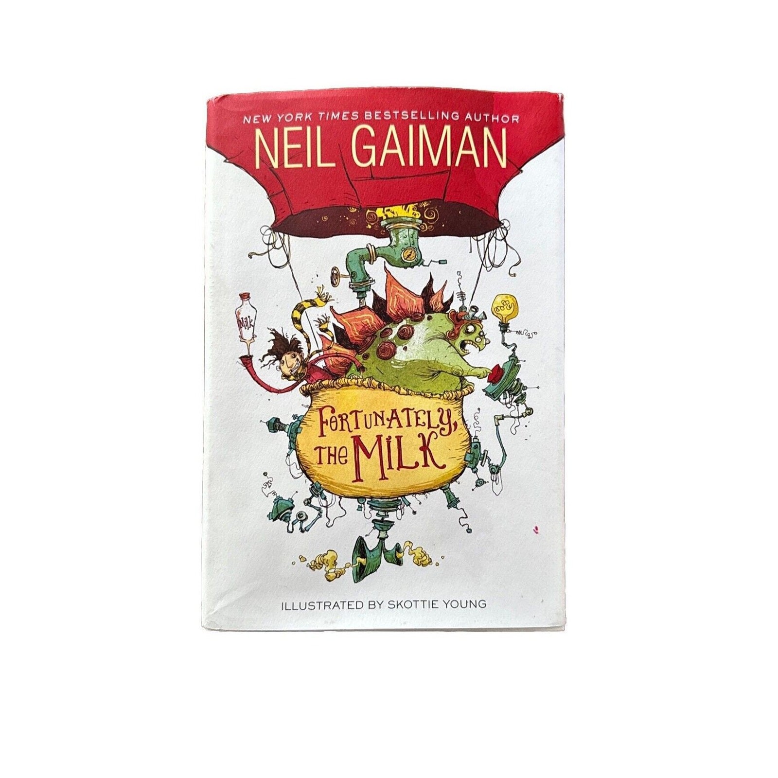 Fortunately the Milk by Neil Gaiman, Skottie Young 2013 1st Ed 4th Print HCDJ