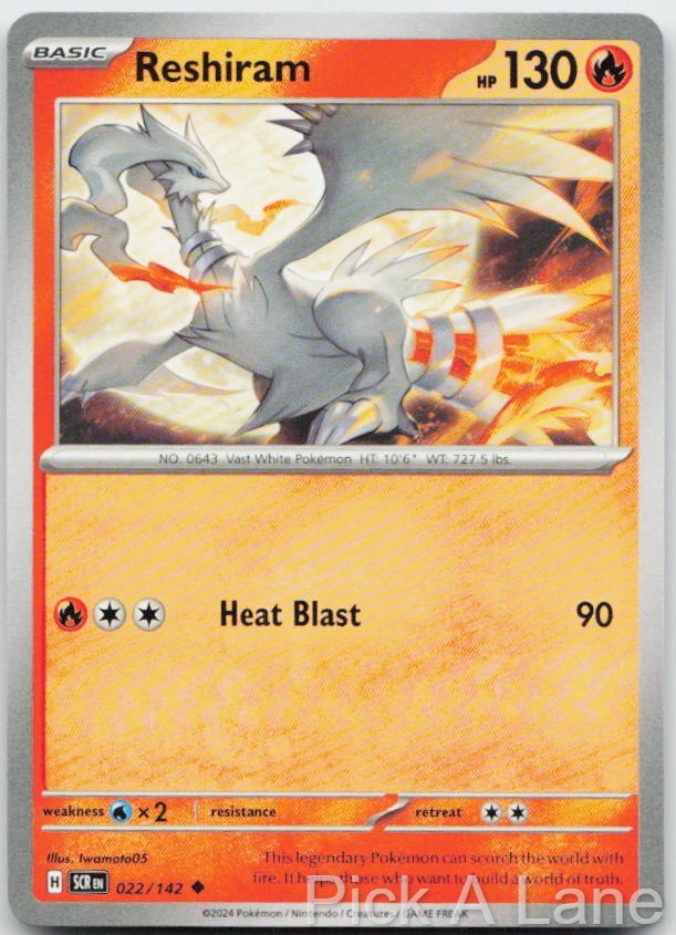 Reshiram 22/142 Uncommon Stellar Crown Pokemon Near Mint Reshiram 22/142 Uncommon Stellar Crown Pokemon Near Mint
