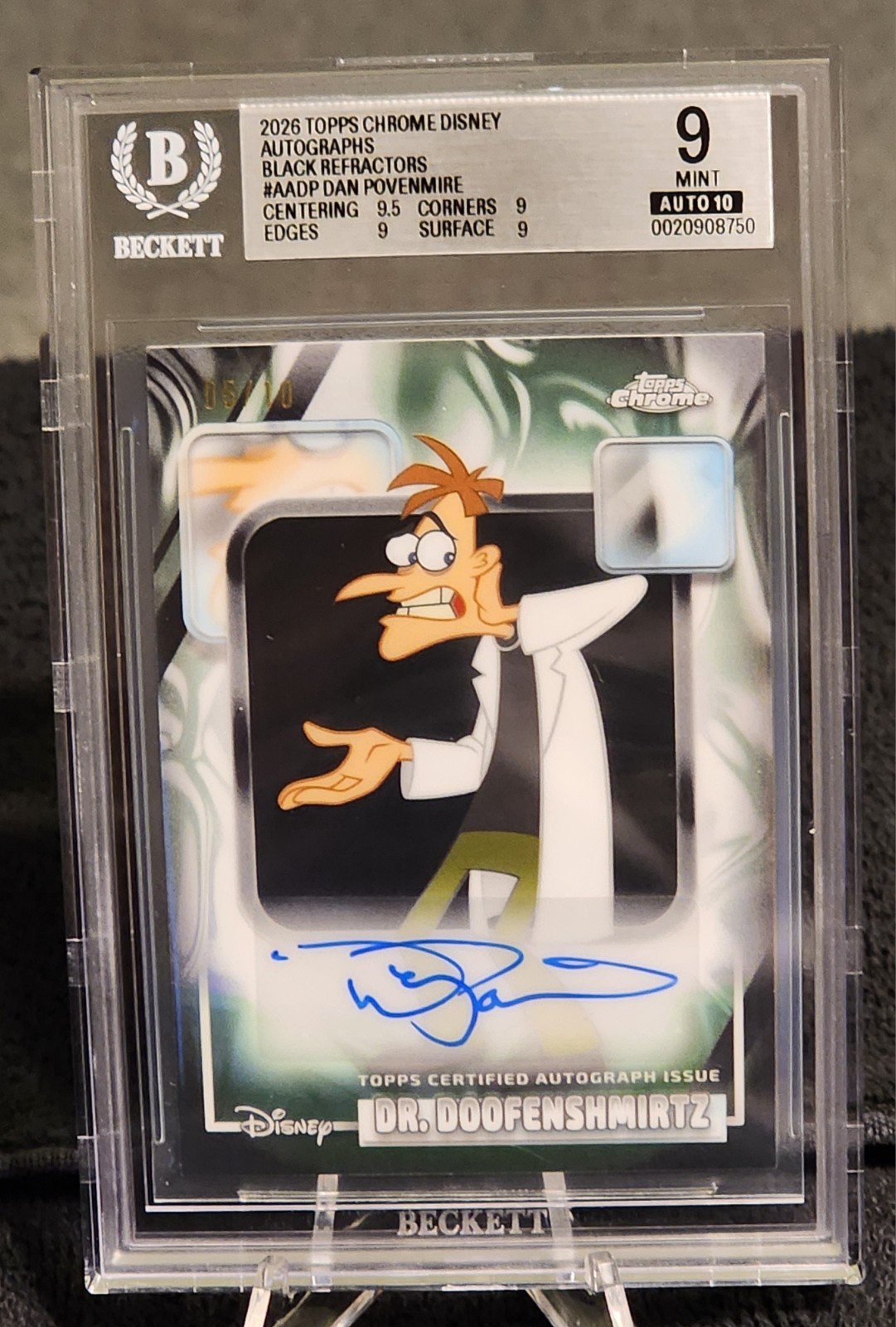 2026 Topps Chrome Disney Dan Povenmire as Dr. Doofenshmirtz Auto 5/10- #AA-DP