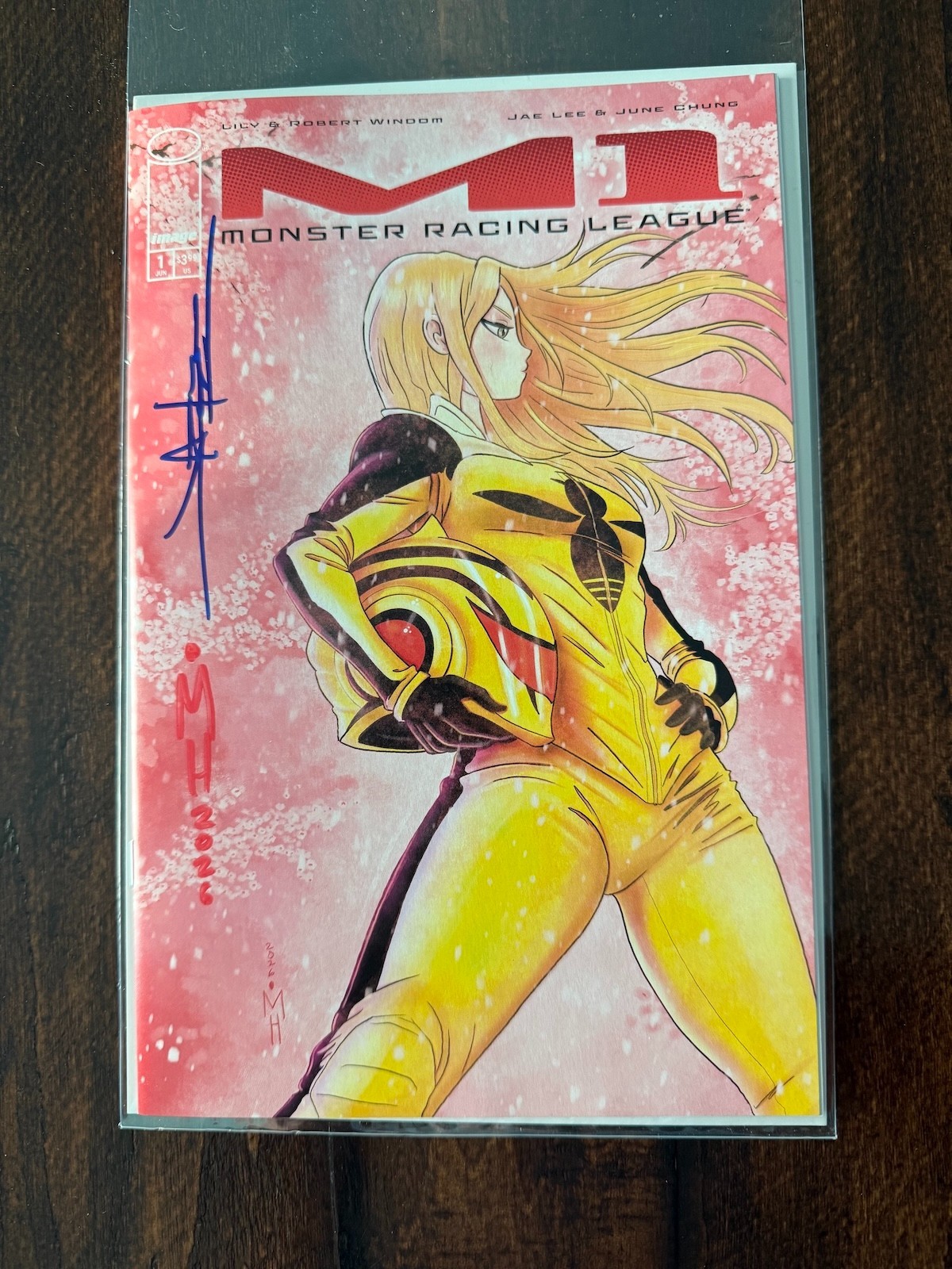 M1 Monster Racing League #1 Michael Hinson Cover Ltd 500 Double Signed
